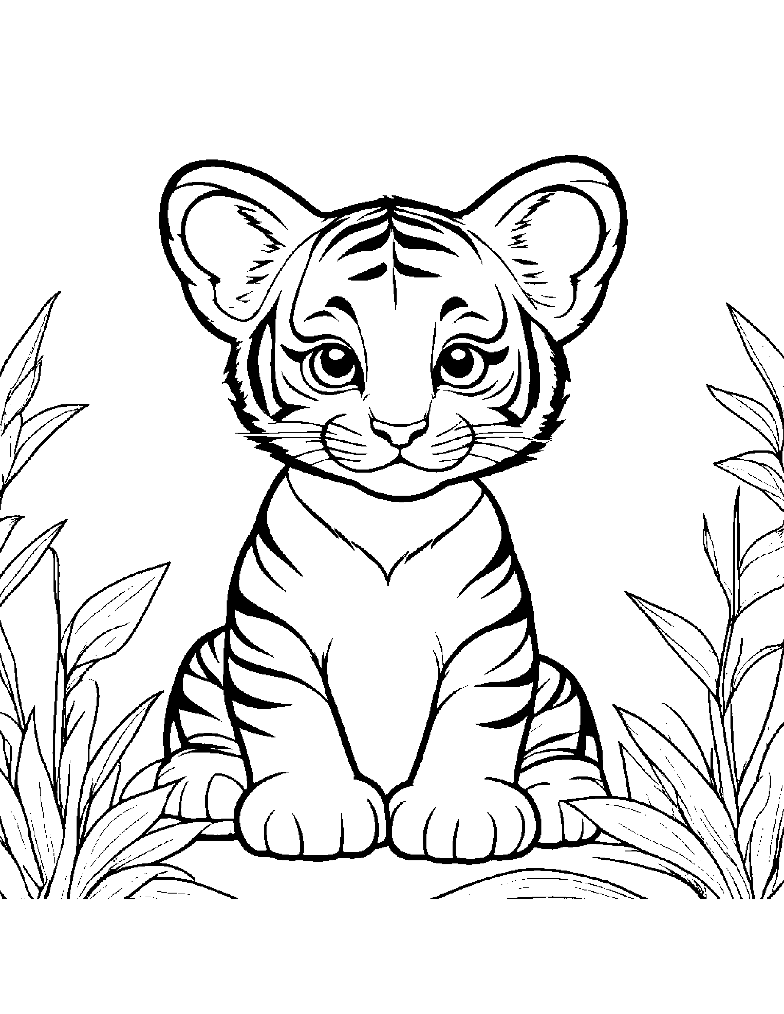 Baby Tiger Cub Coloring Page (Free Printable PDF)
