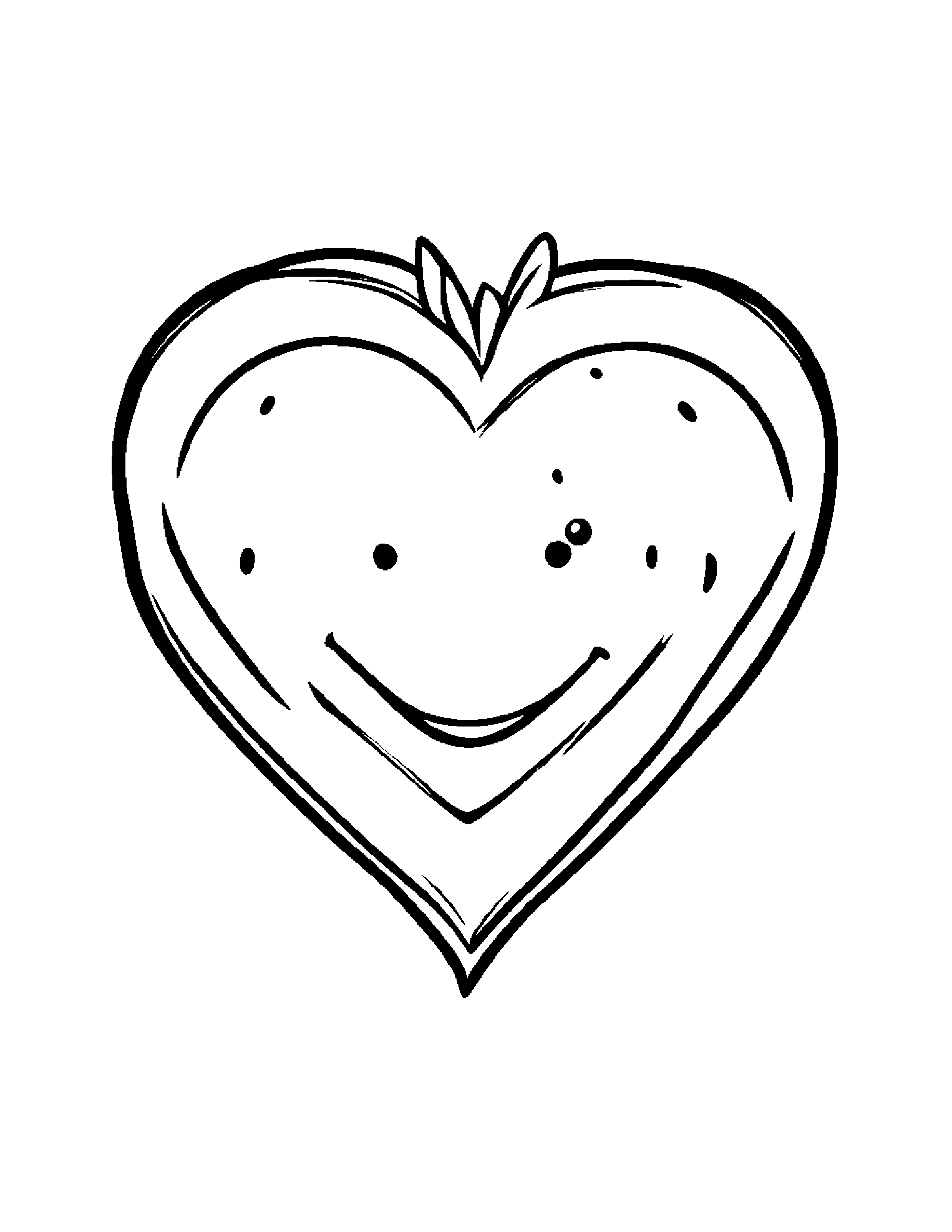 Baby Watermelon Slice Hugging A Heart #2 Coloring Page (Free Printable PDF)