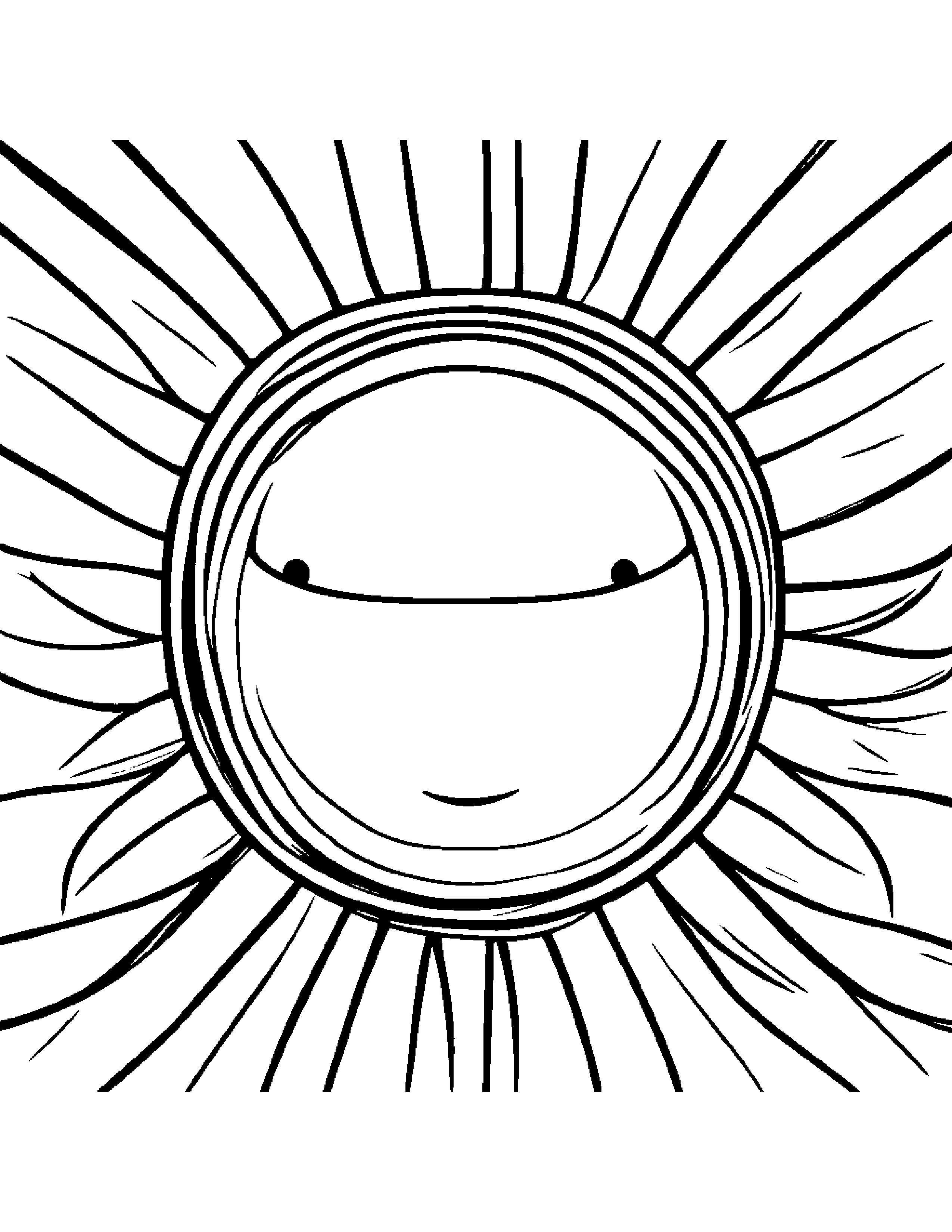 Sun Wearing A Hat Coloring Page (Free Printable PDF)