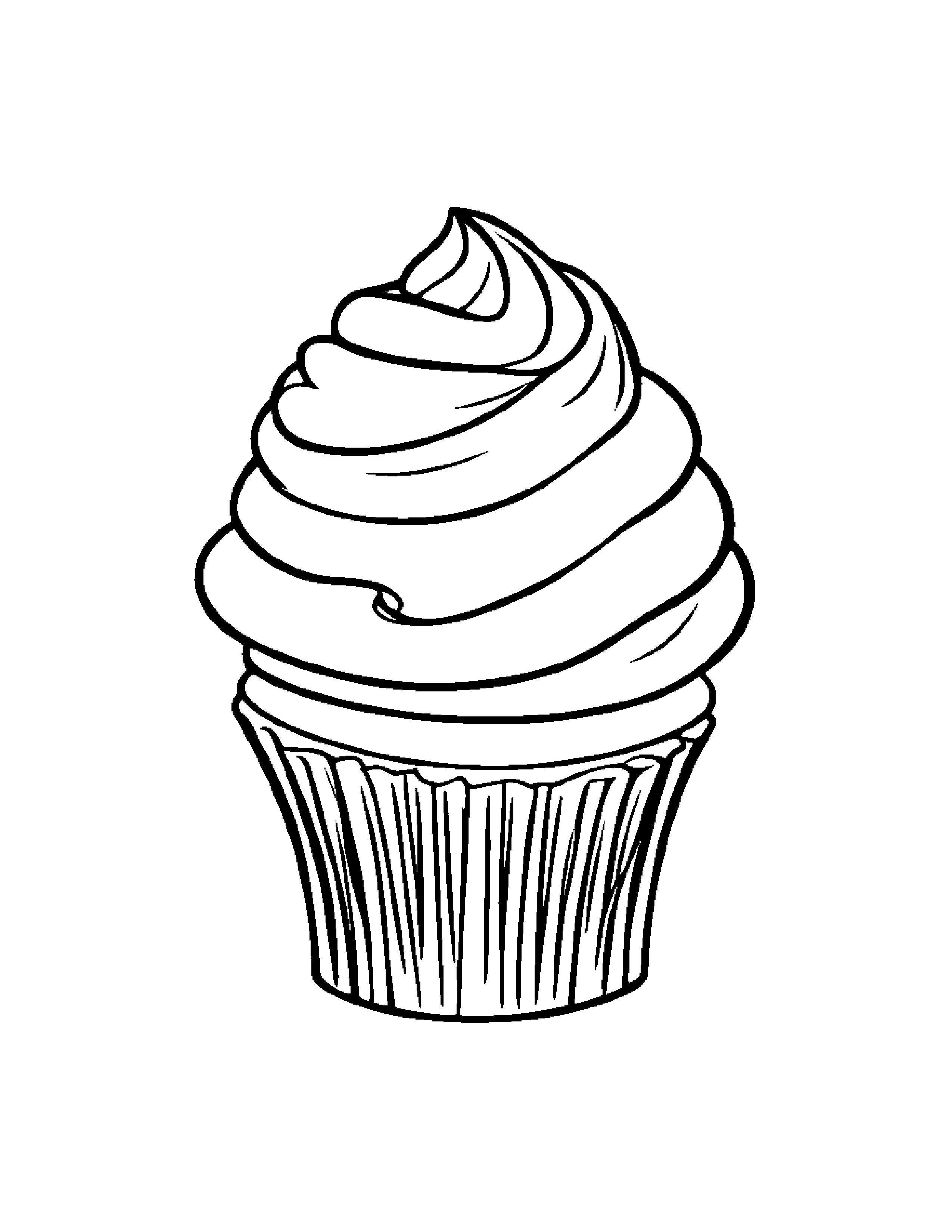 Tiny Cupcake With Scarf #2 Coloring Page (Free Printable PDF)