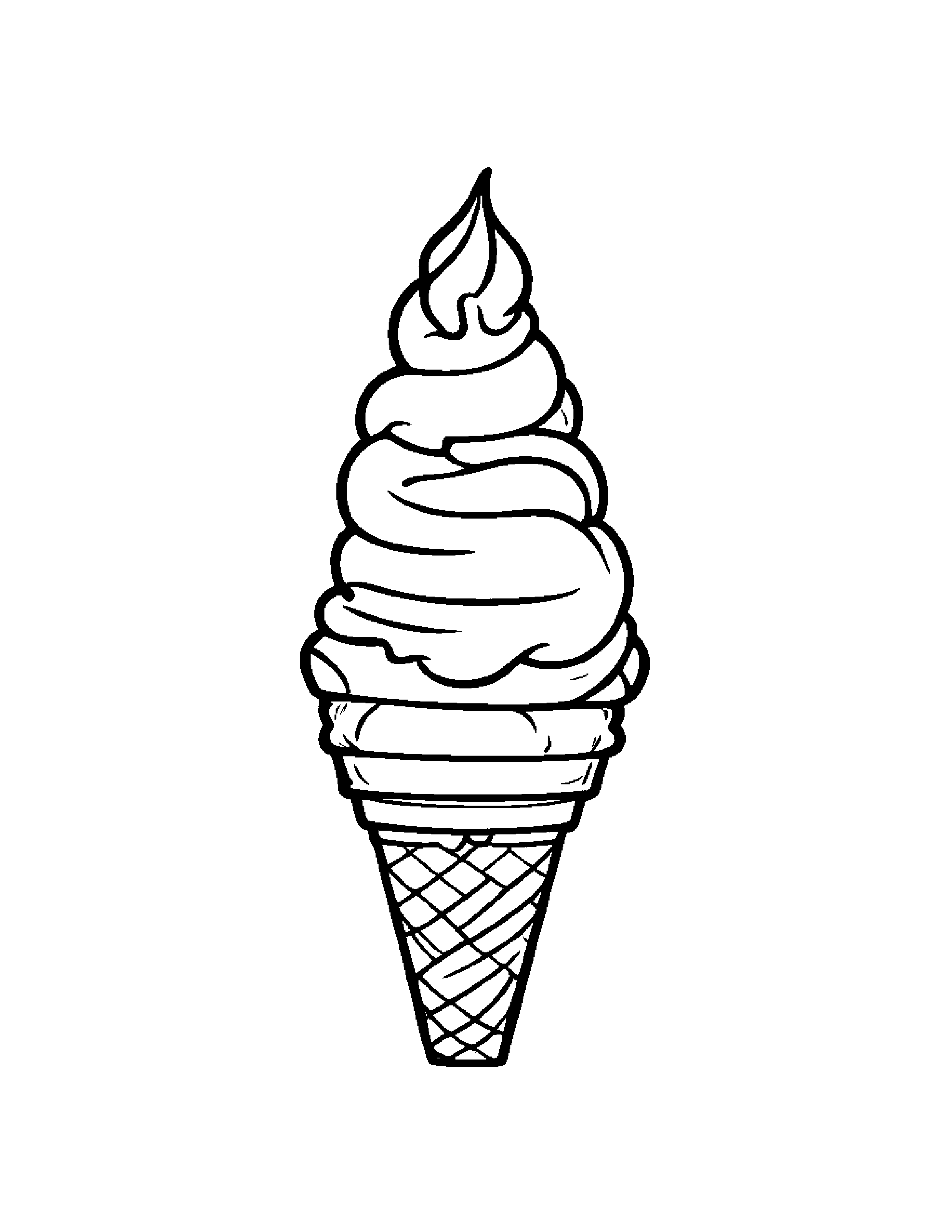 Tiny Ice Cream Cone Coloring Page (Free Printable PDF)