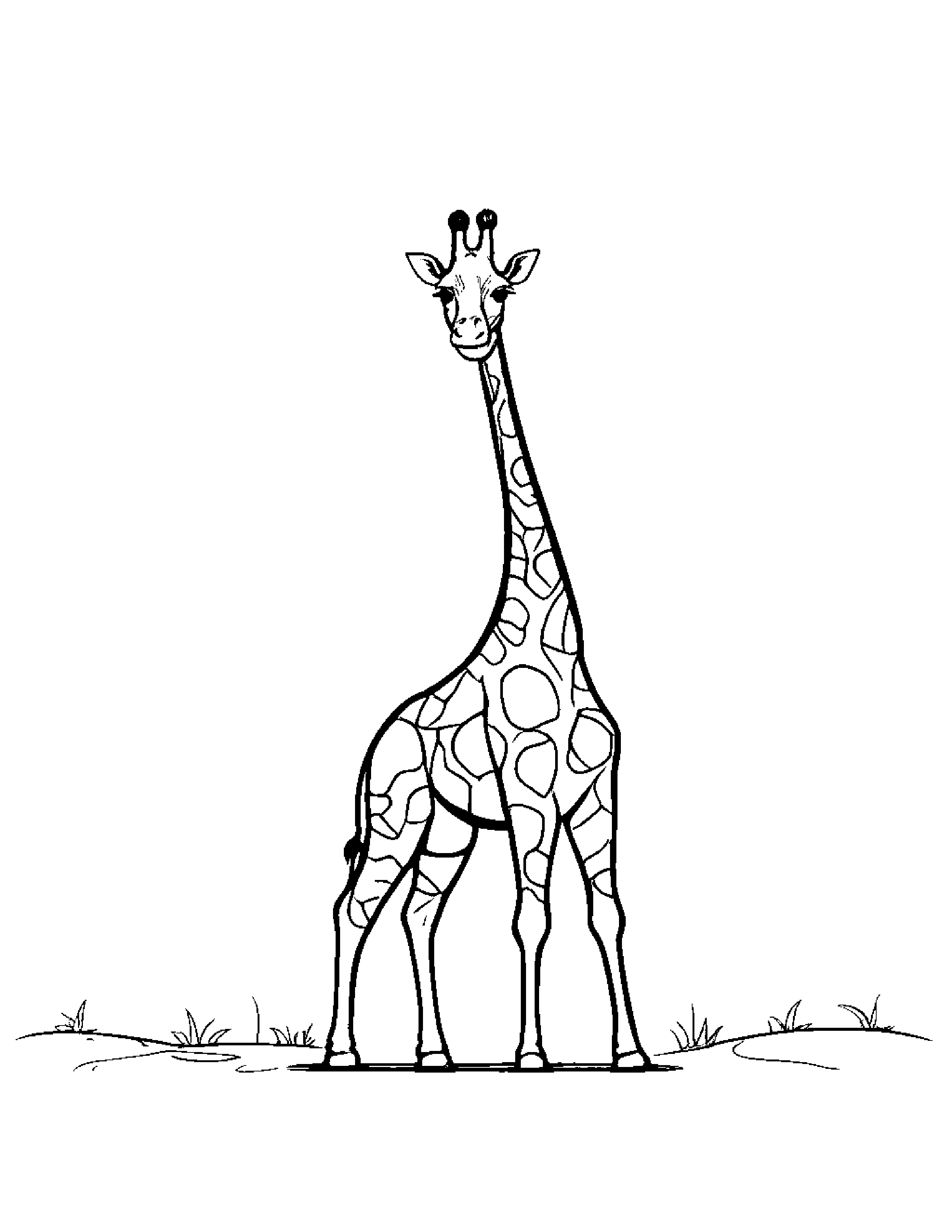 Giraffe With Balloon #2 Coloring Page (Free Printable PDF)