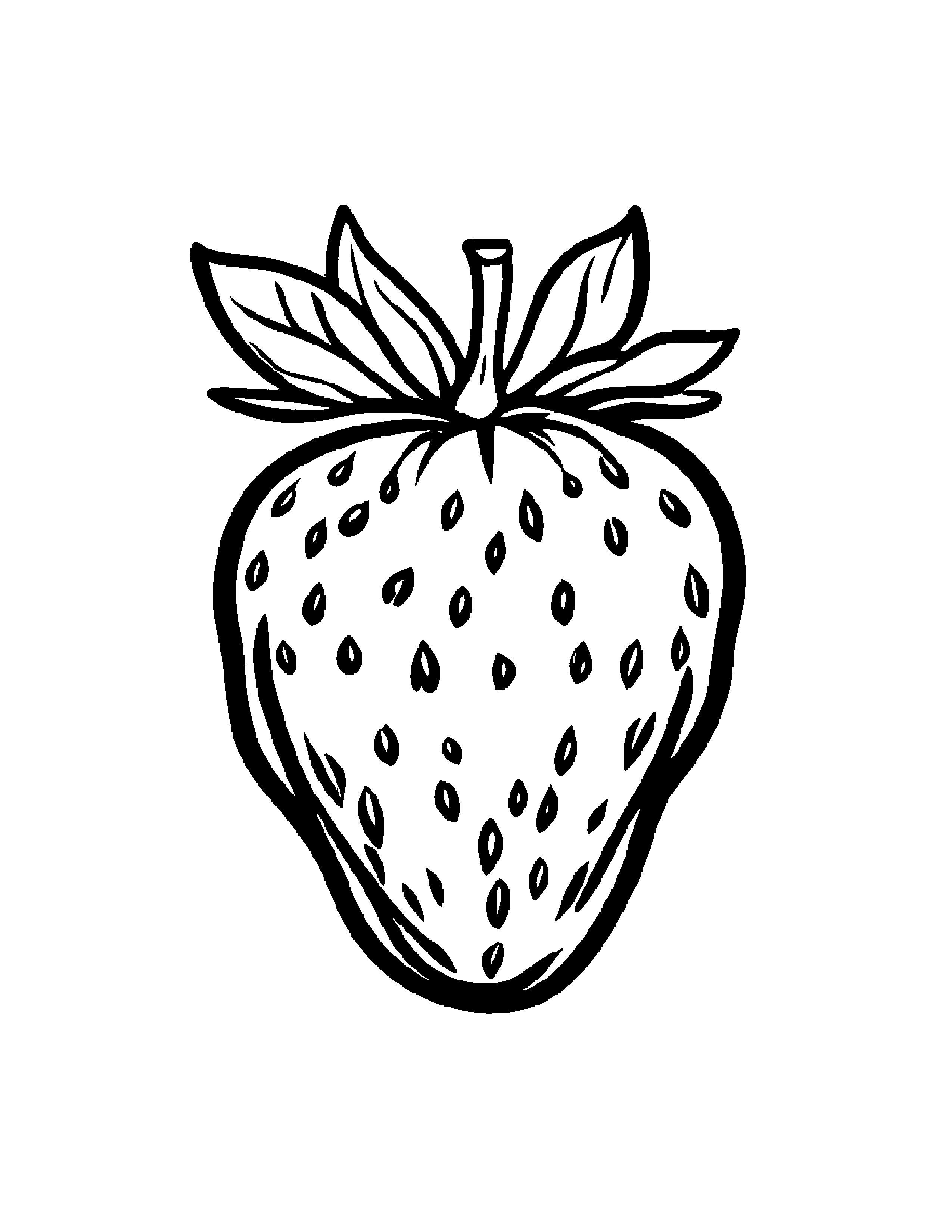 Tiny Strawberry Coloring Page (Free Printable PDF)
