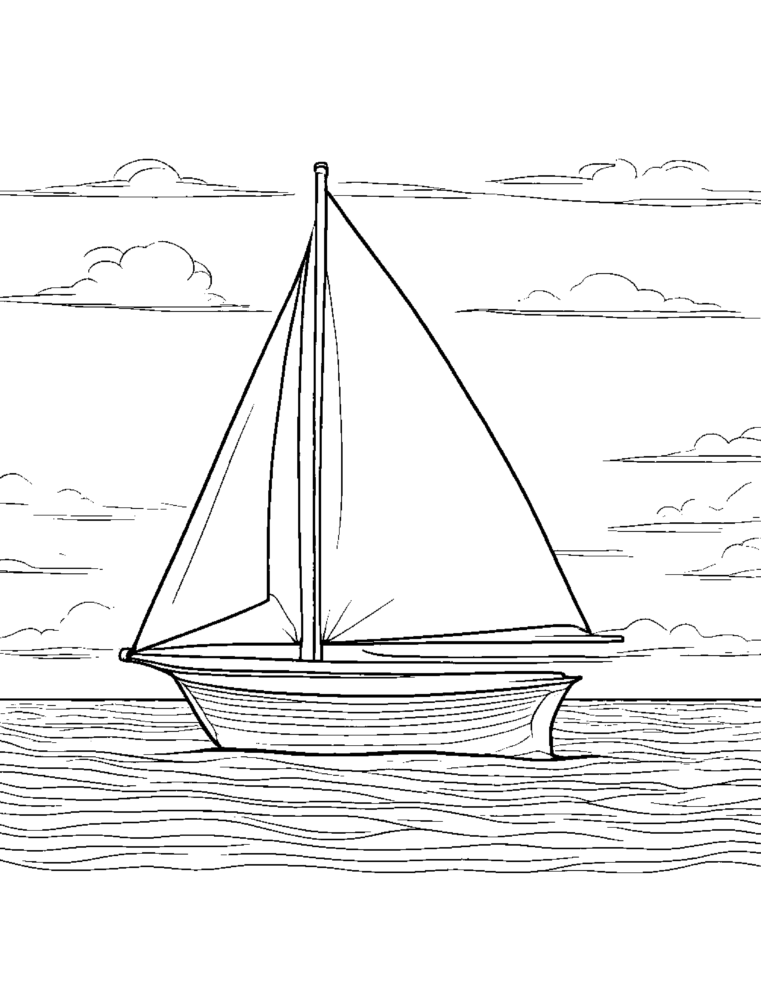 Tiny Sailboat Coloring Page (Free Printable PDF)