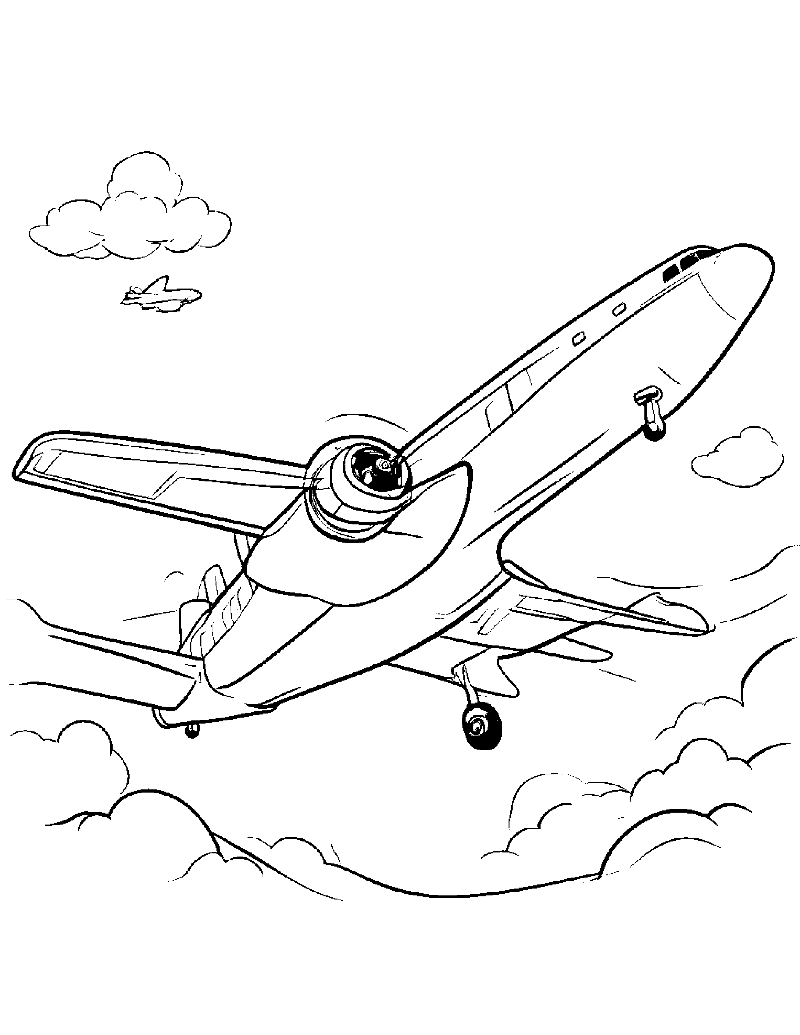 Plane #2 Coloring Page (Free Printable PDF)