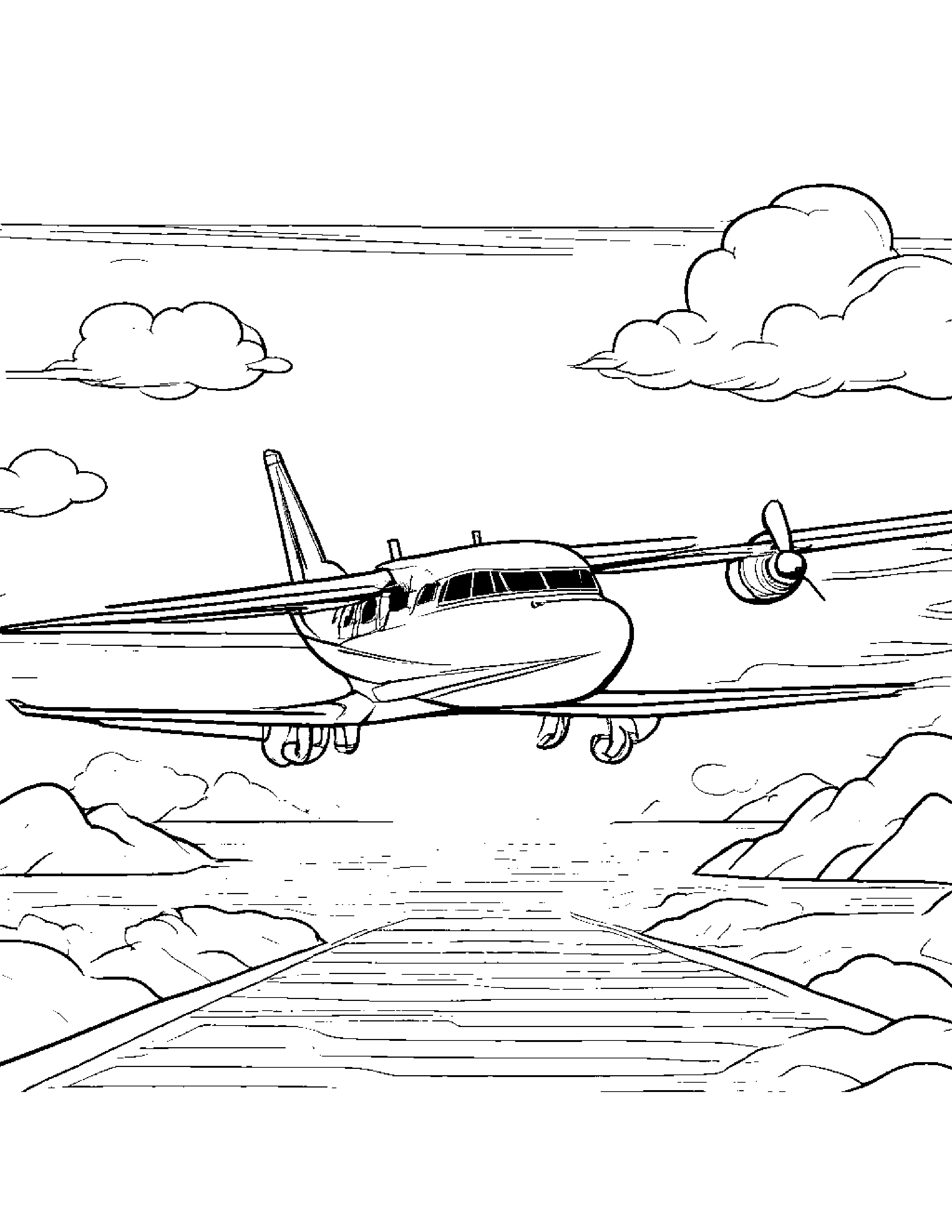 Plane Coloring Page (Free Printable PDF)