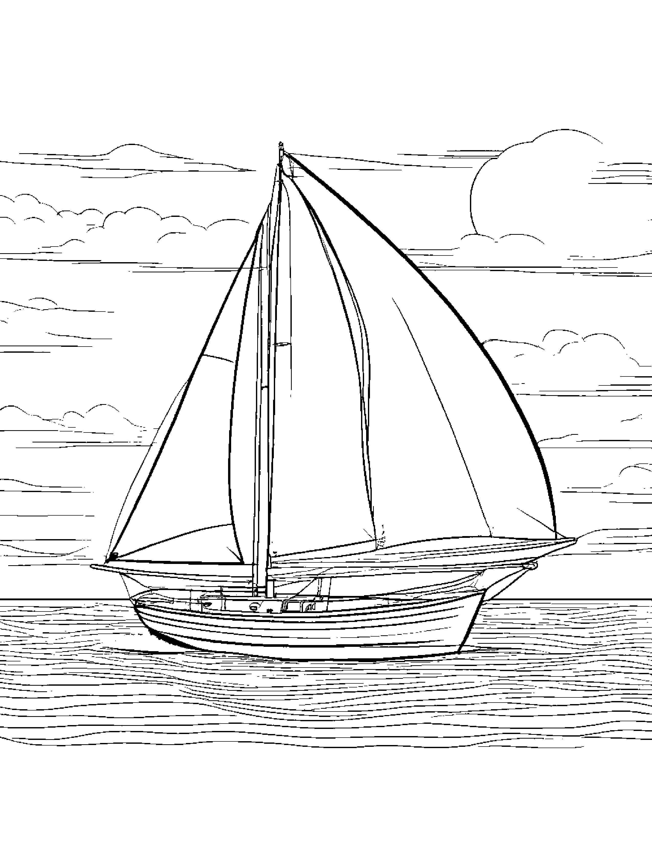 Sailboat Coloring Page (Free Printable PDF)