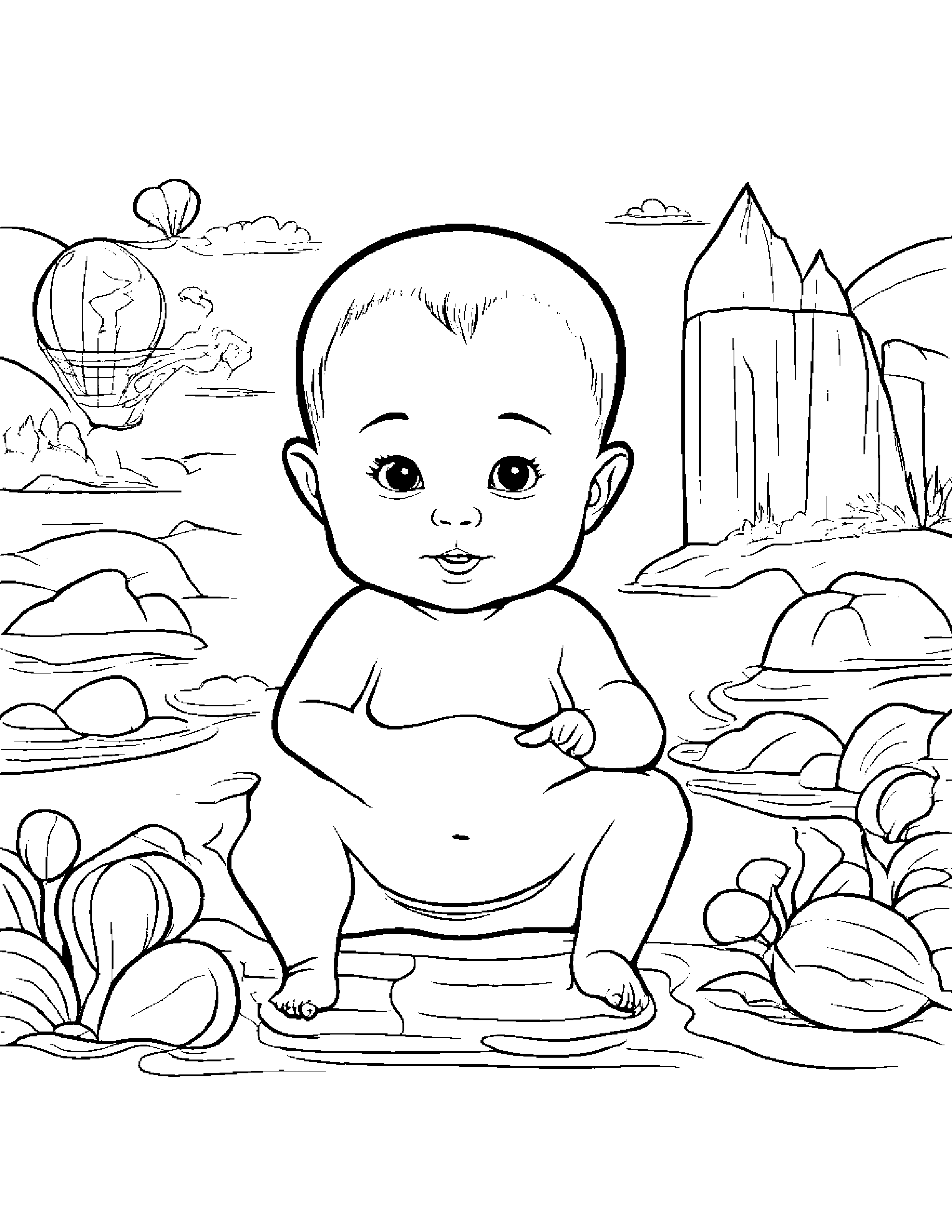 Baby Map #2 Coloring Page (Free Printable PDF)