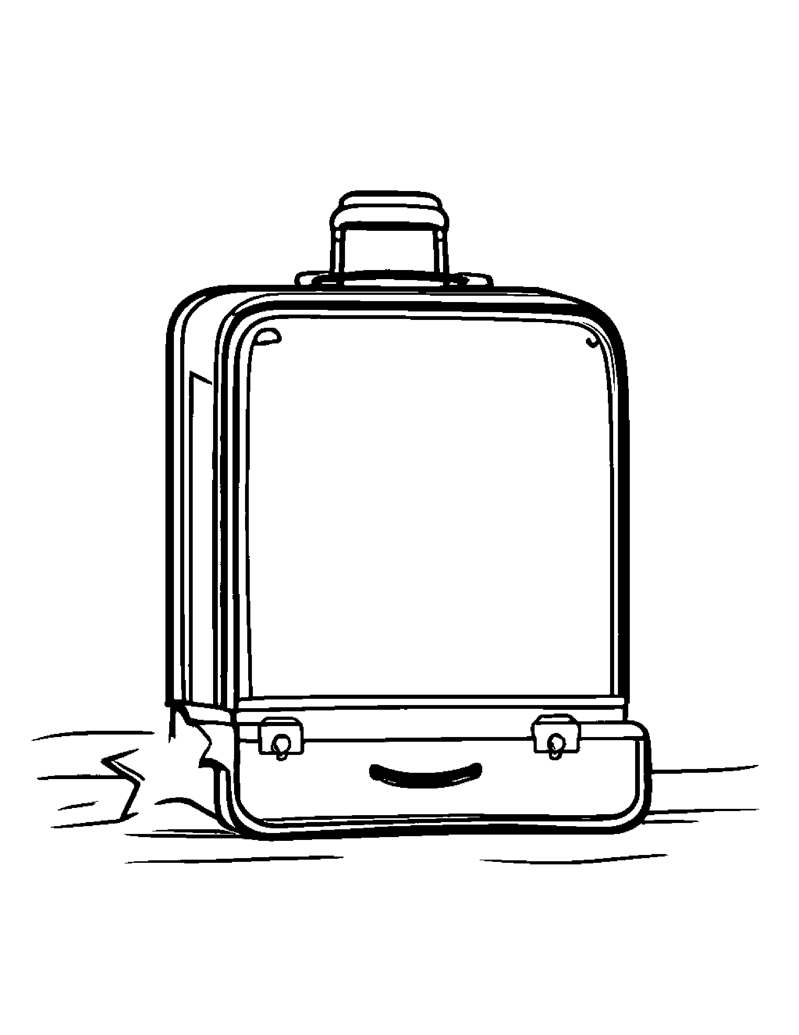 Gentle Suitcase With Stickers With A Star Coloring Page (Free Printable PDF)