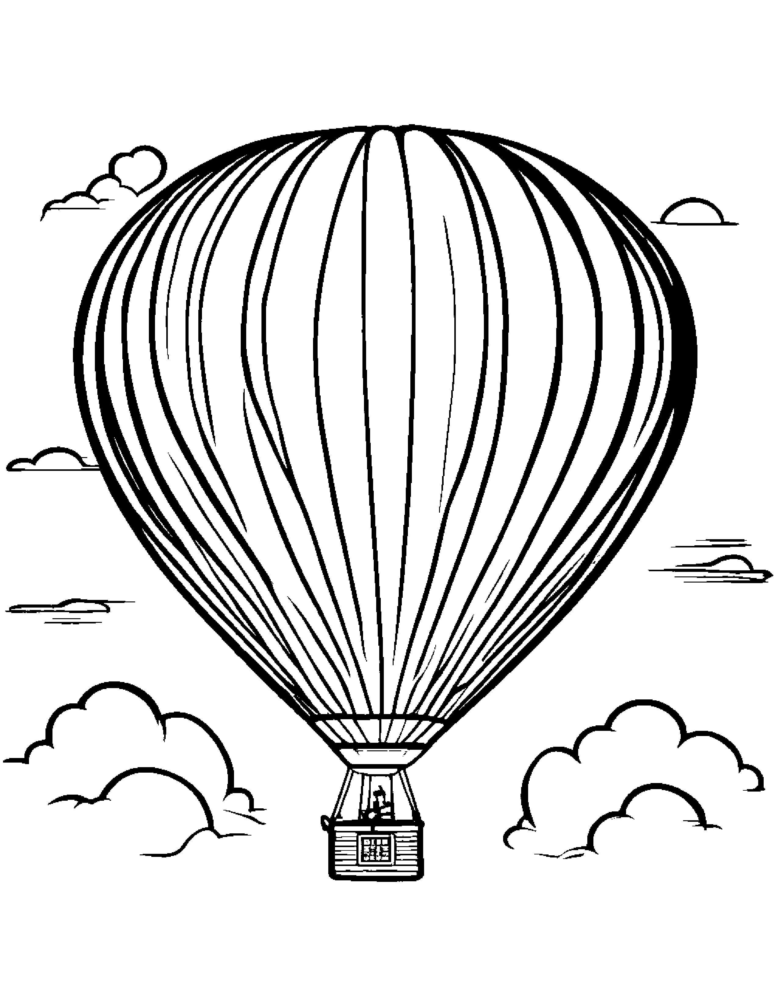Hot Air Balloon #2 Coloring Page (Free Printable PDF)