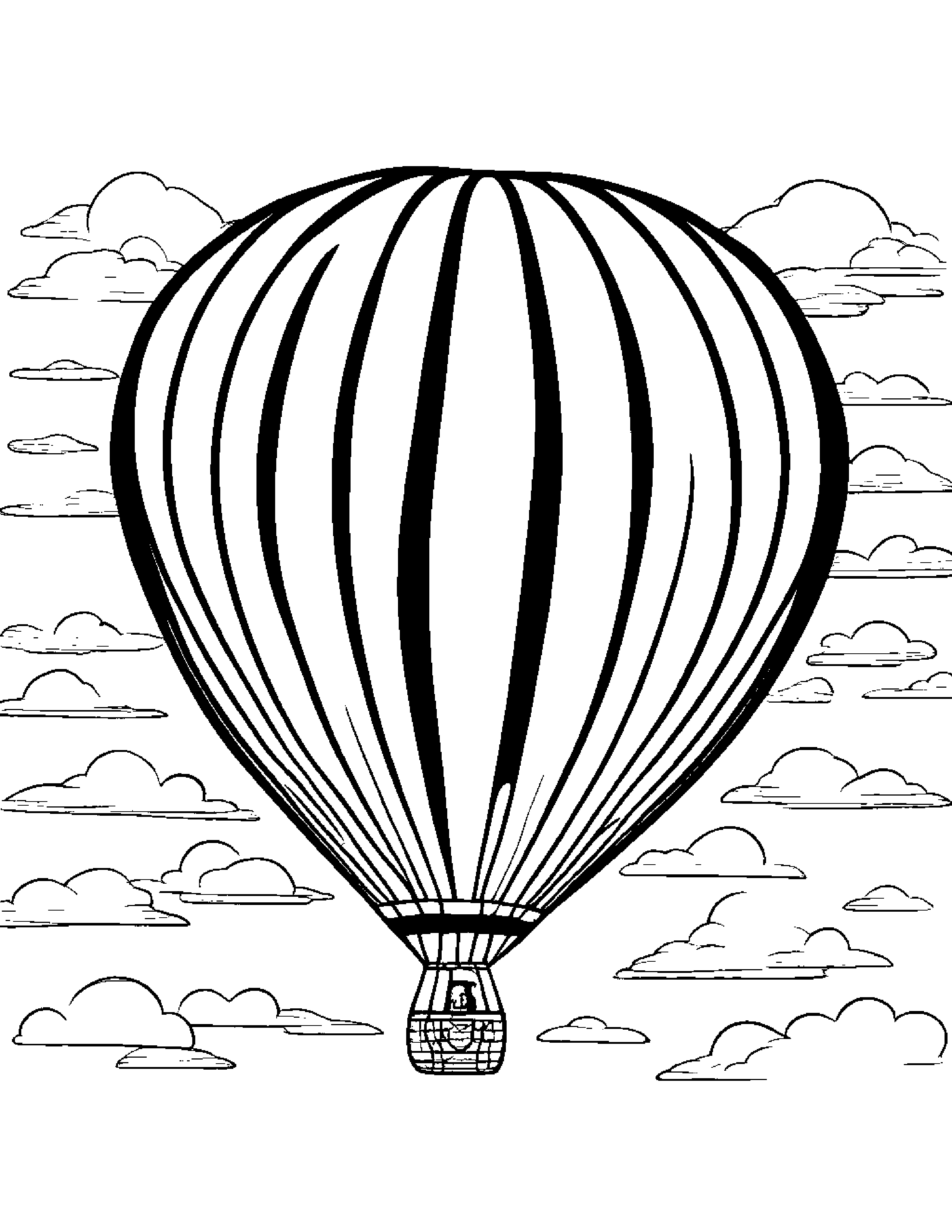 Hot Air Balloon Coloring Page (Free Printable PDF)