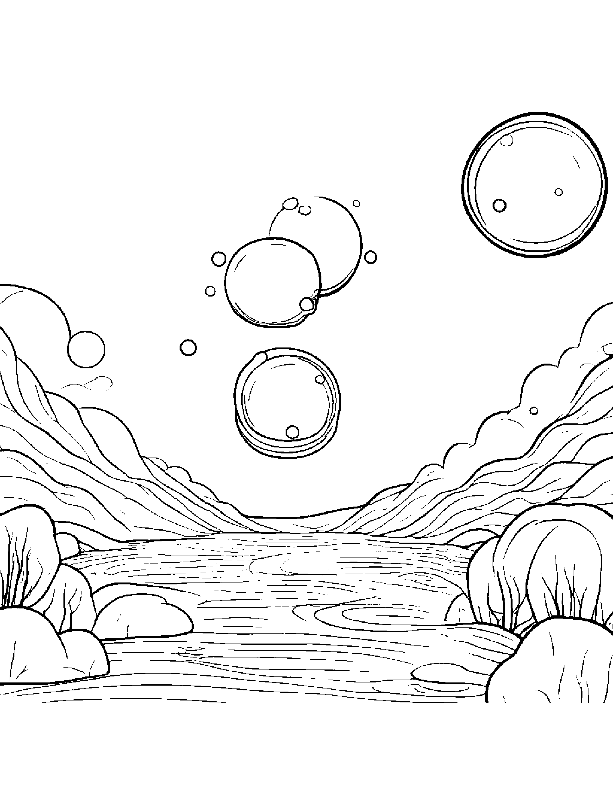 Little Map Blowing Bubbles Coloring Page (Free Printable PDF)