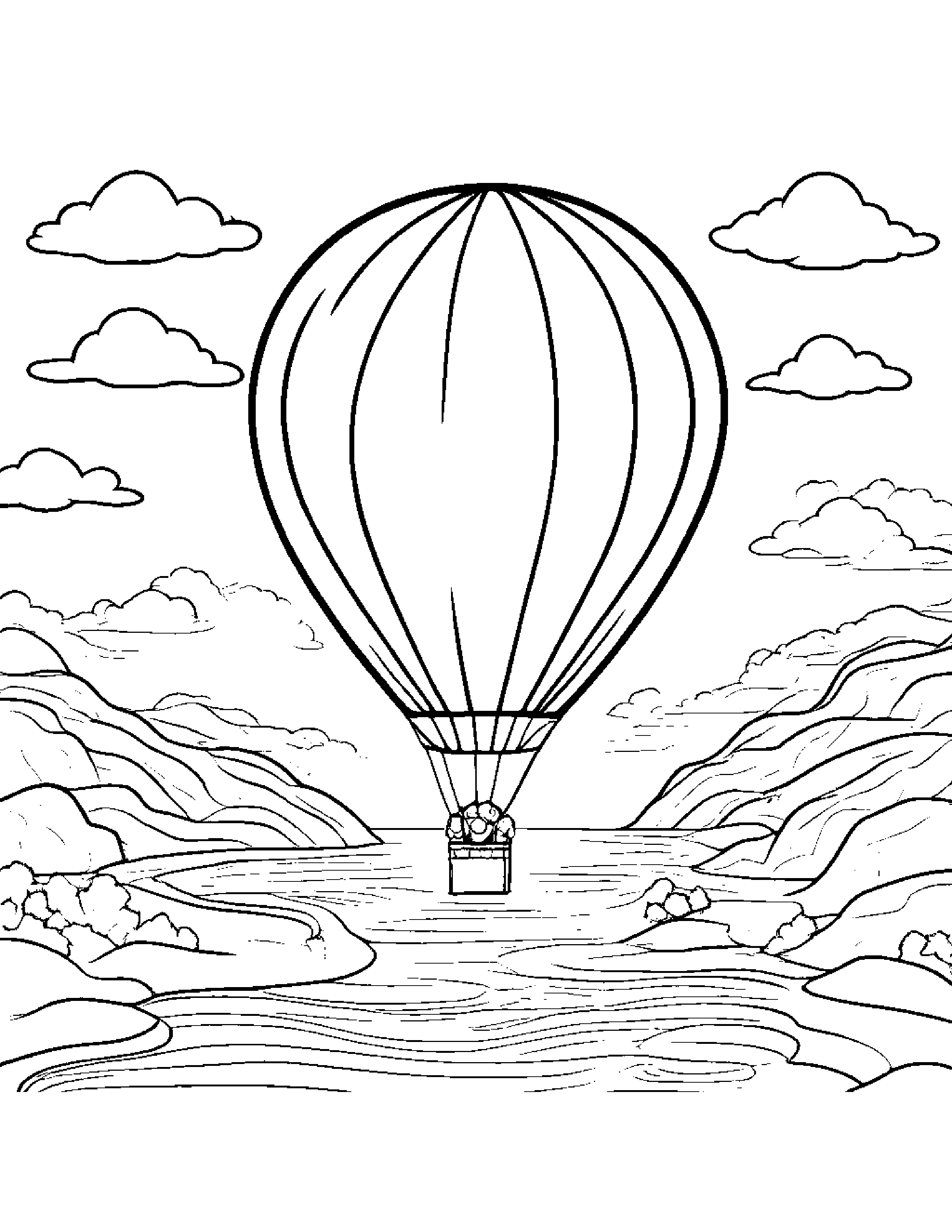 Map With Balloon Coloring Page (Free Printable PDF)