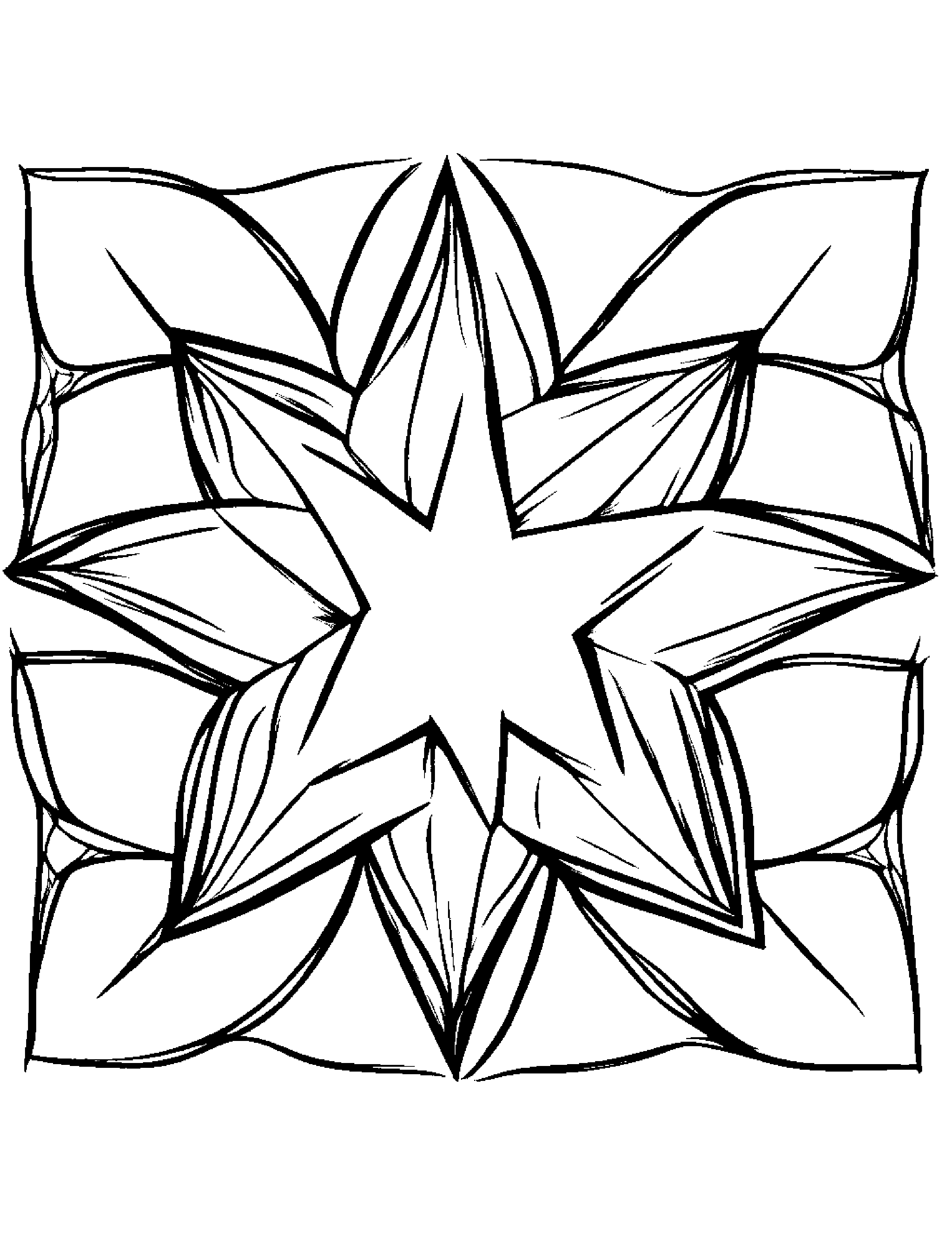 Postcard With A Star #2 Coloring Page (Free Printable PDF)
