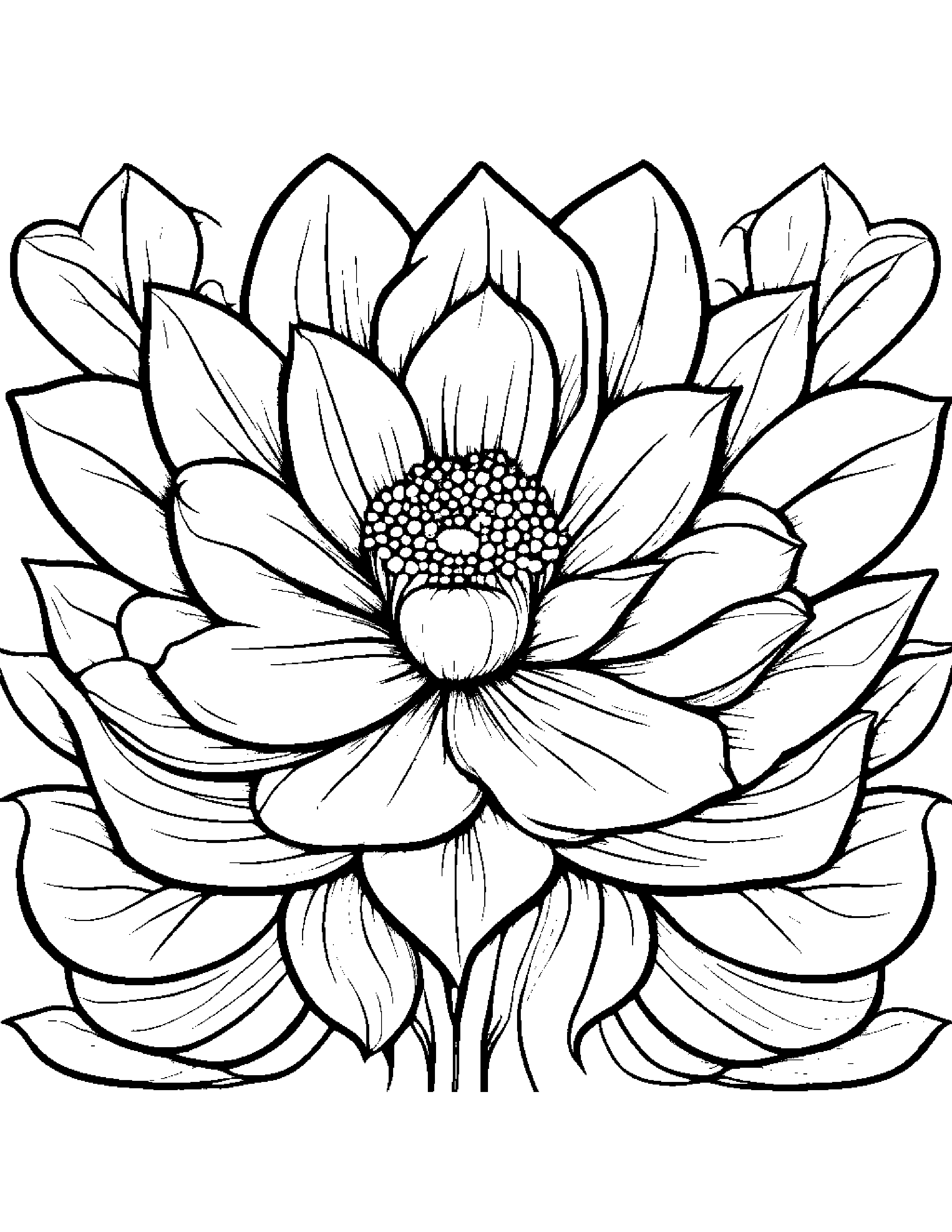 Flower With Scarf Coloring Page (Free Printable PDF)