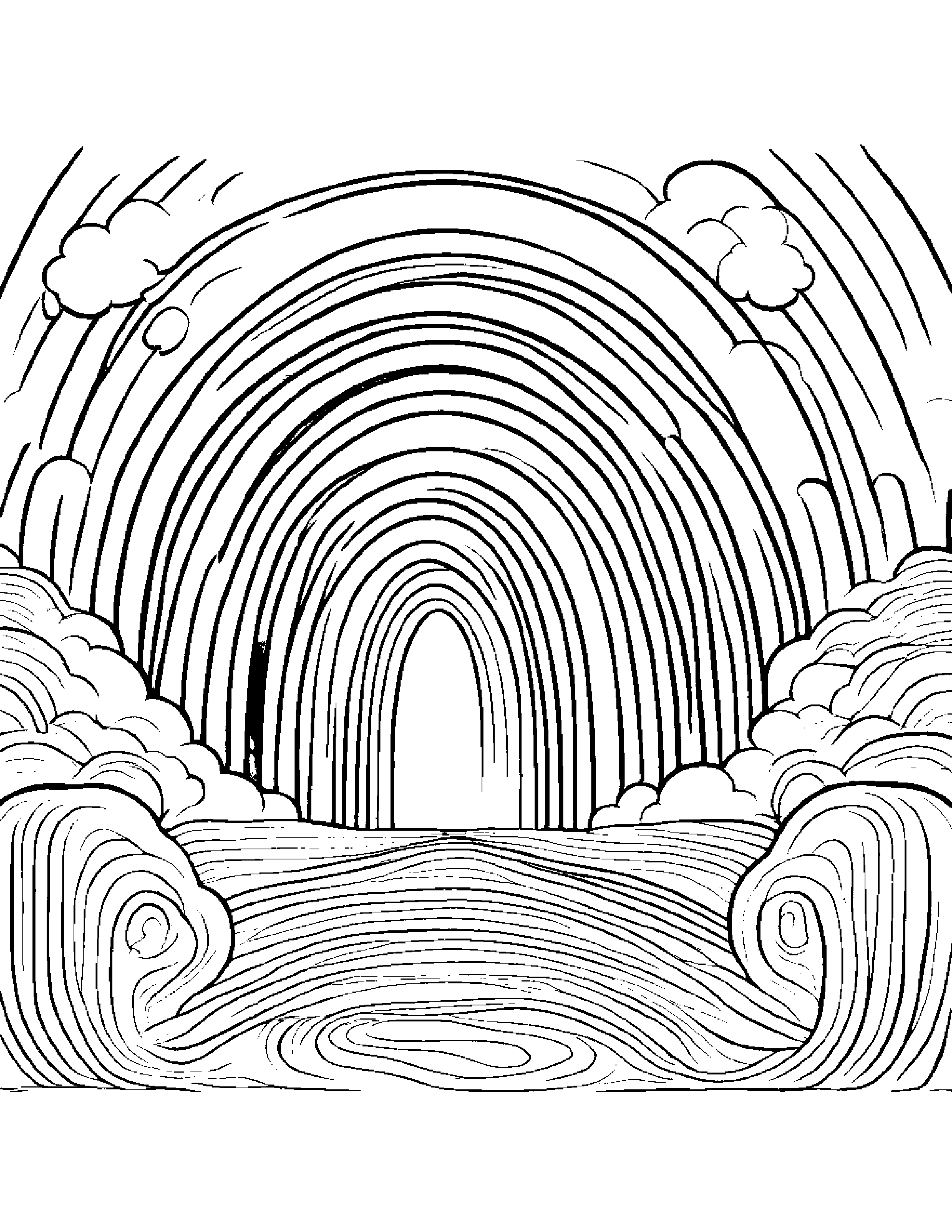 Rainbow Coloring Page (Free Printable PDF)