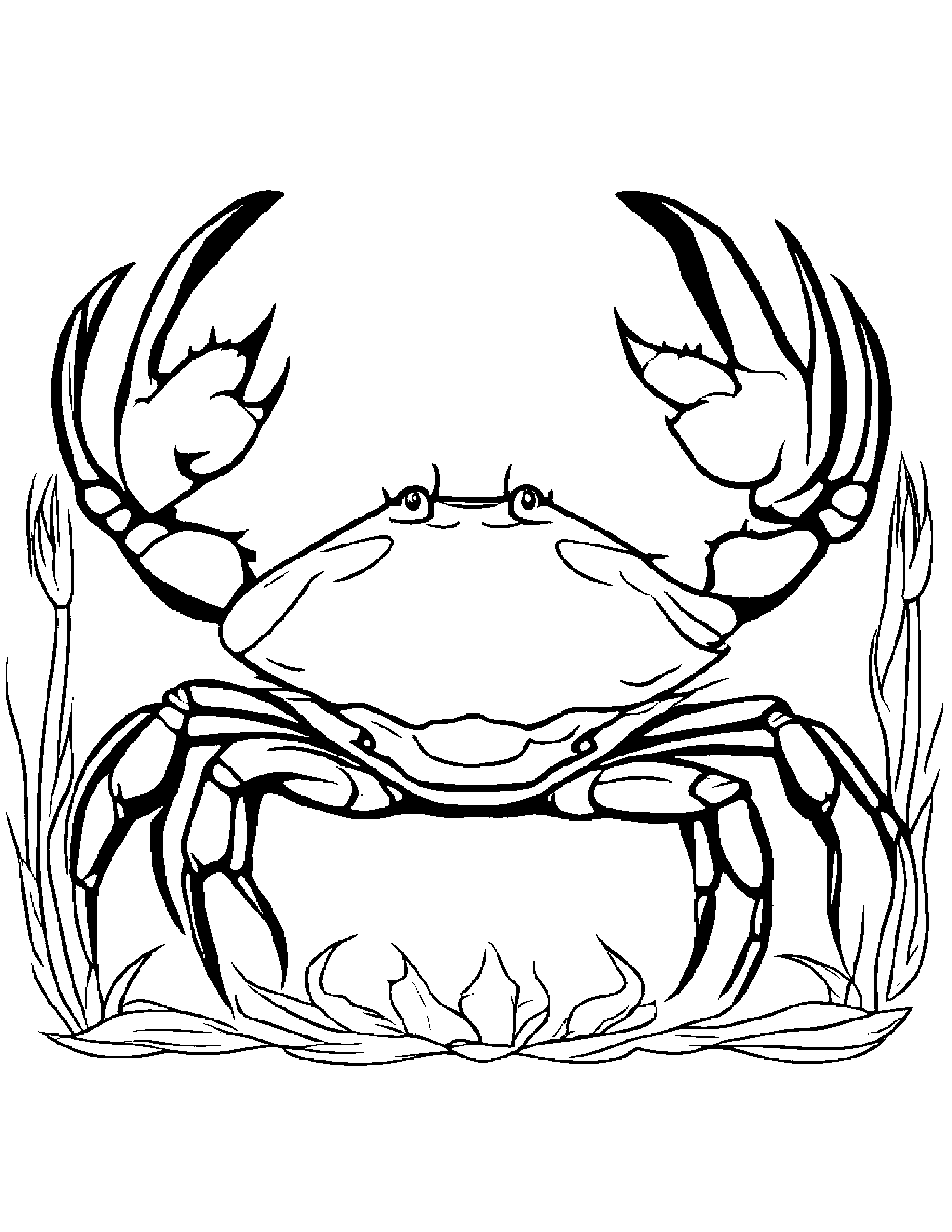 Crab #2 Coloring Page (Free Printable PDF)