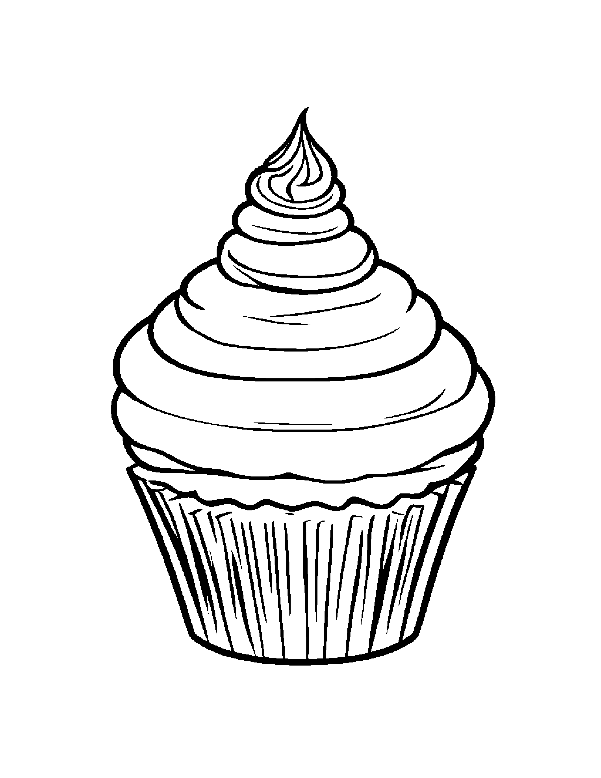 Cupcake Wearing A Hat Coloring Page (Free Printable PDF)