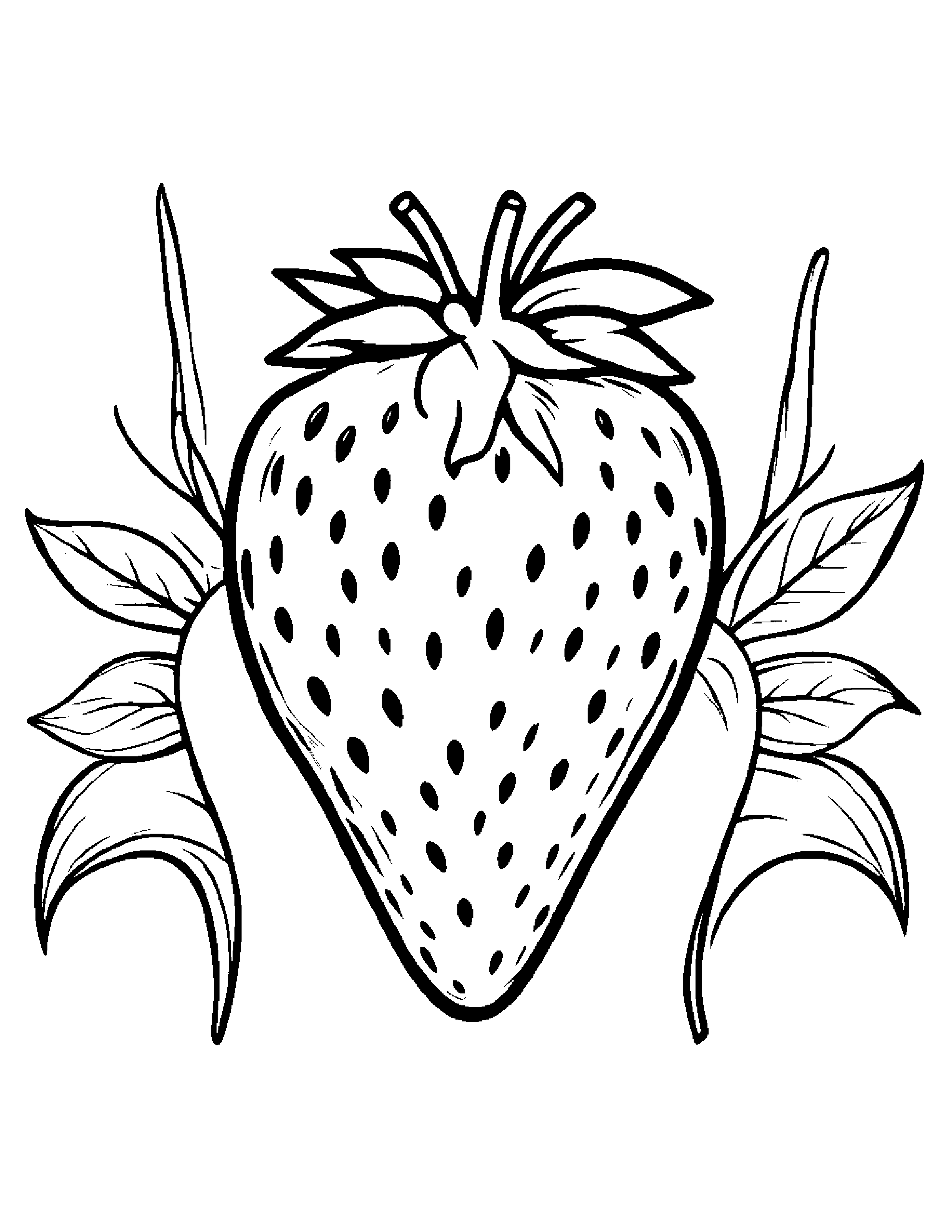 Strawberry With Scarf #2 Coloring Page (Free Printable PDF)