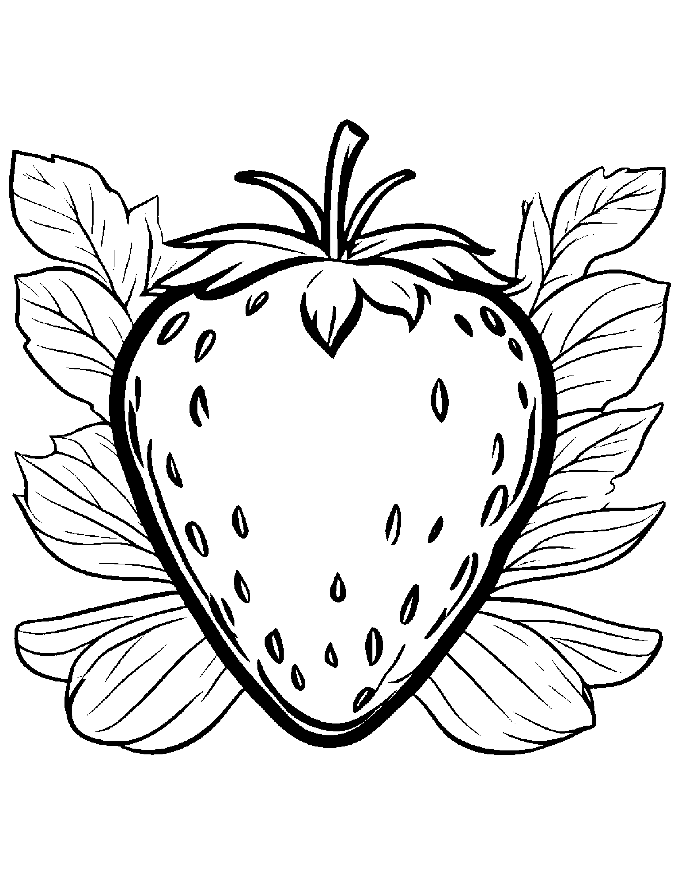 Strawberry With Scarf Coloring Page (Free Printable PDF)
