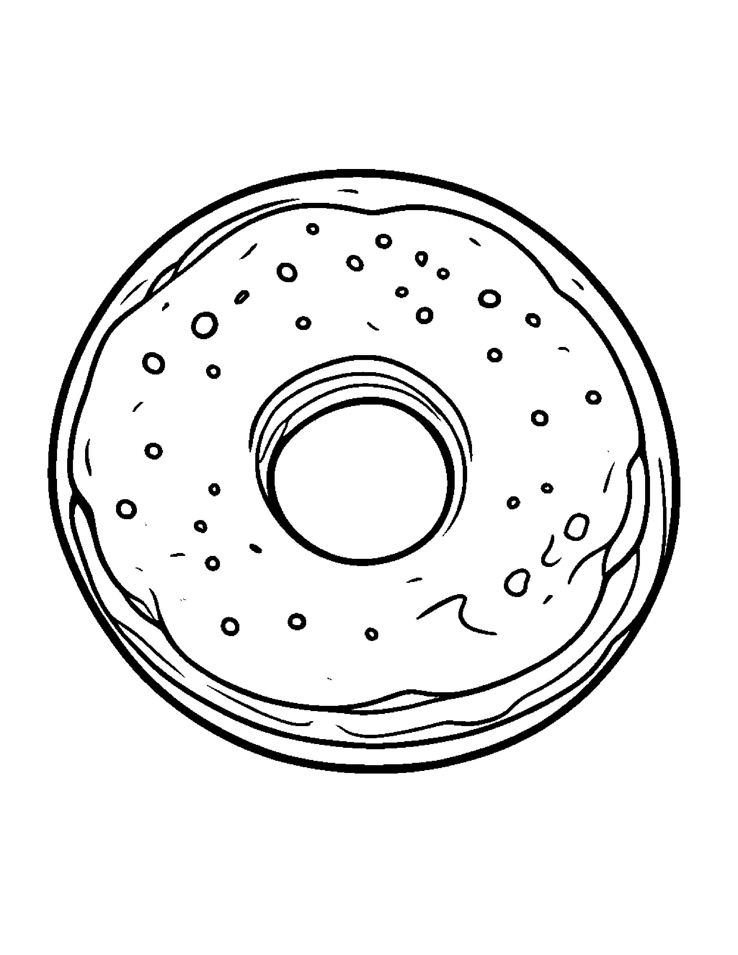Sleepy Donut #2 Coloring Page (Free Printable PDF)
