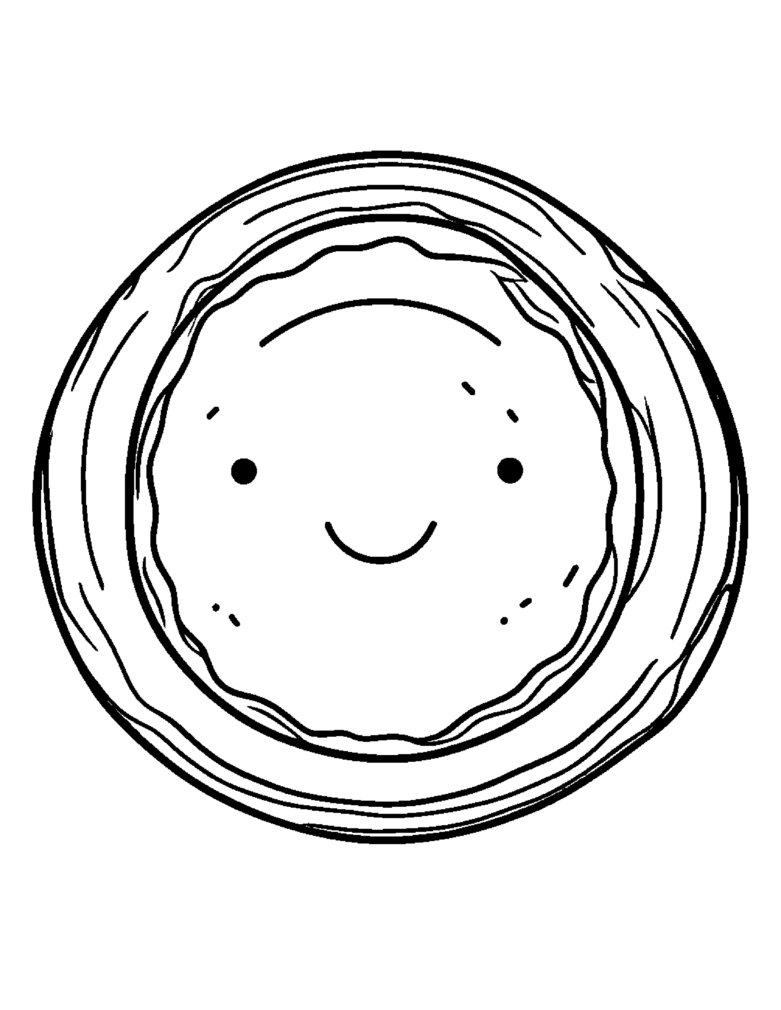 Sleepy Donut Coloring Page (Free Printable PDF)