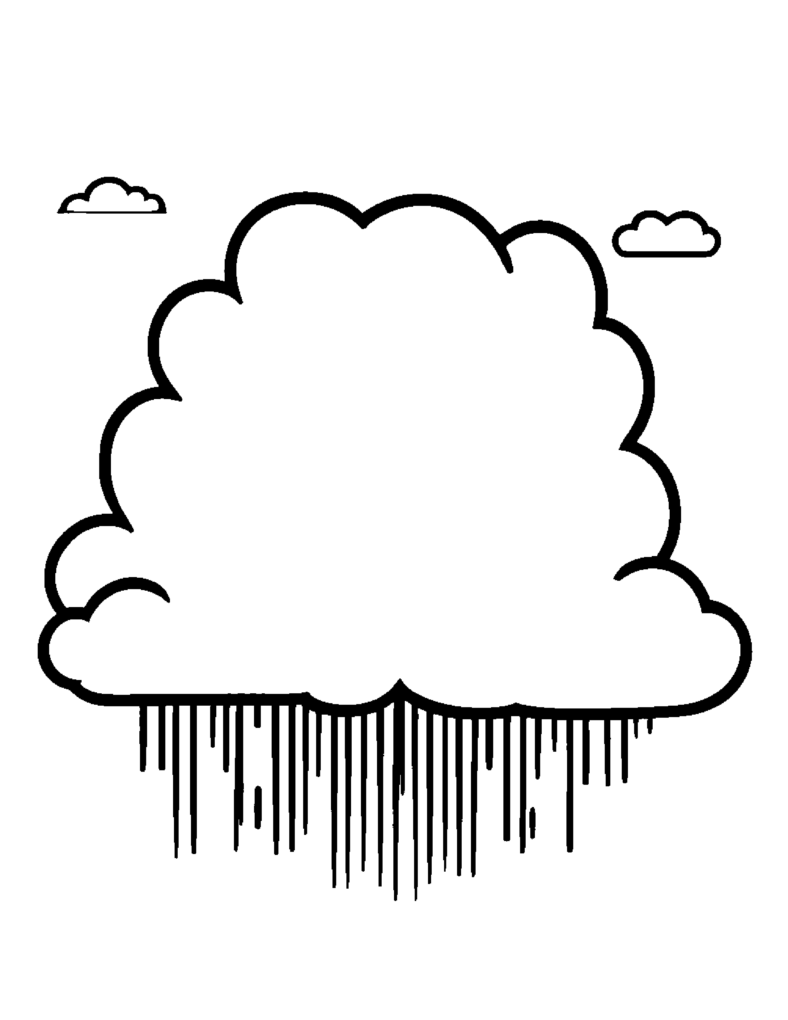 Rain Cloud #2 Coloring Page (Free Printable PDF)