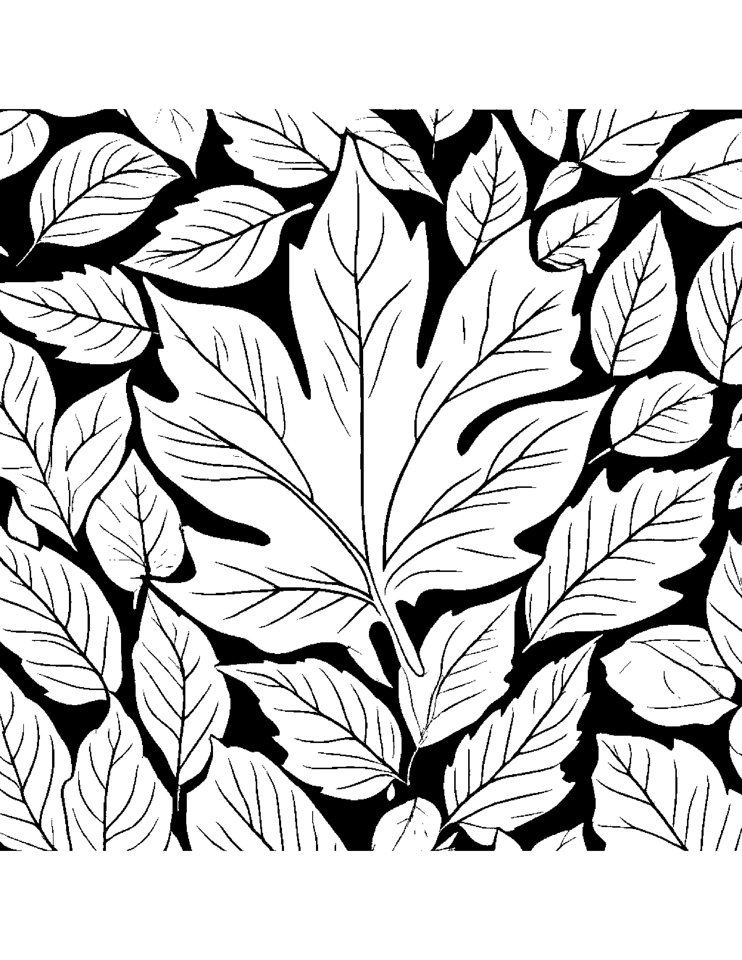 Smiling Fall Leaves Coloring Page (Free Printable PDF)