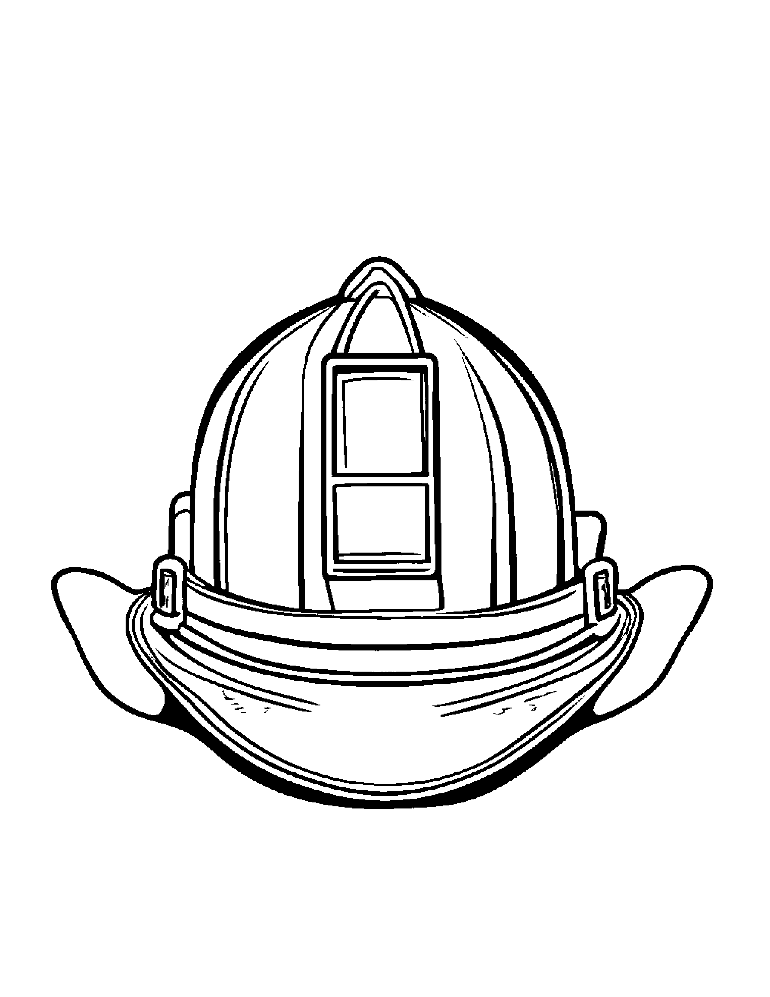 Firefighter Helmet With Balloon Coloring Page (Free Printable PDF)