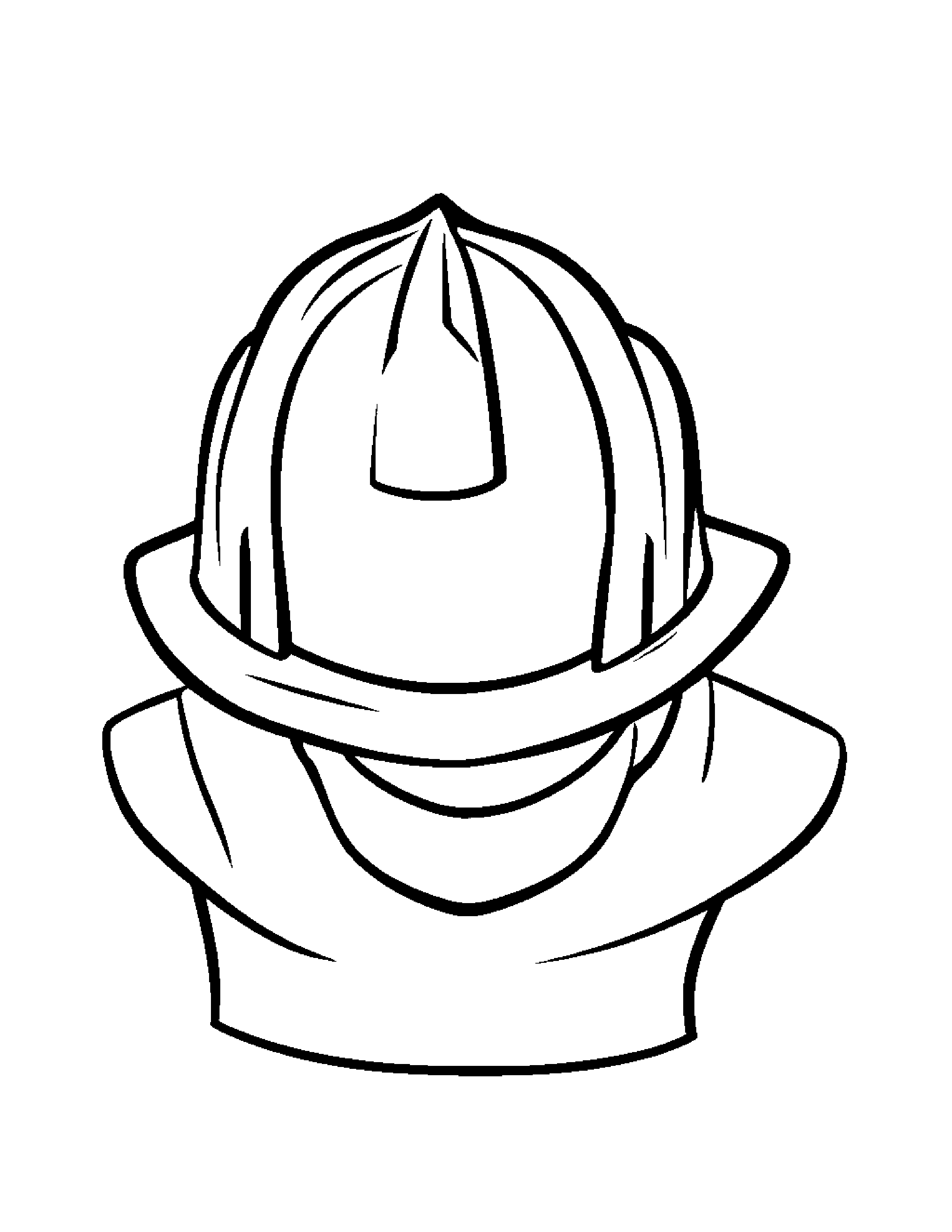 Happy Firefighter Helmet #3 Coloring Page (Free Printable PDF)
