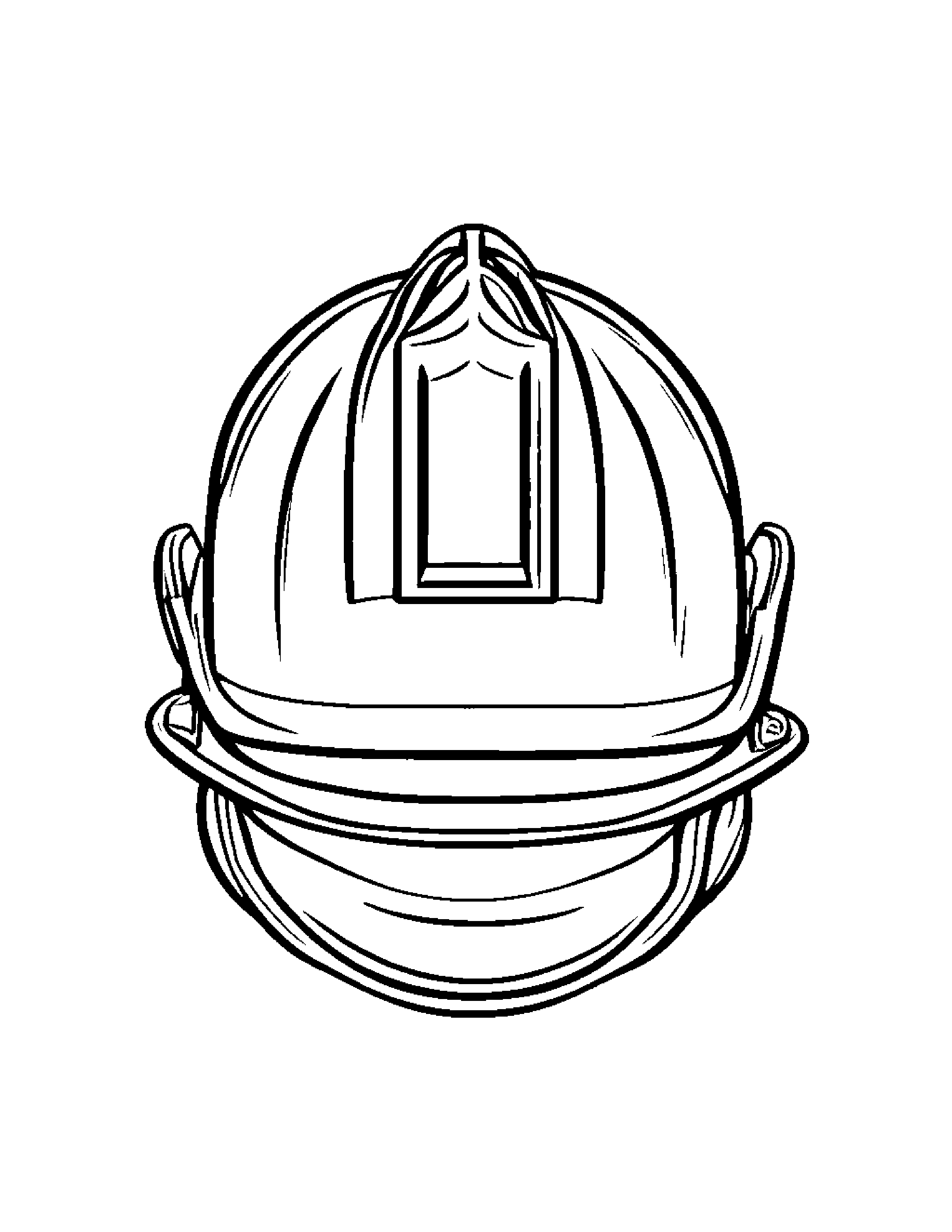 Happy Firefighter Helmet Coloring Page (Free Printable PDF)