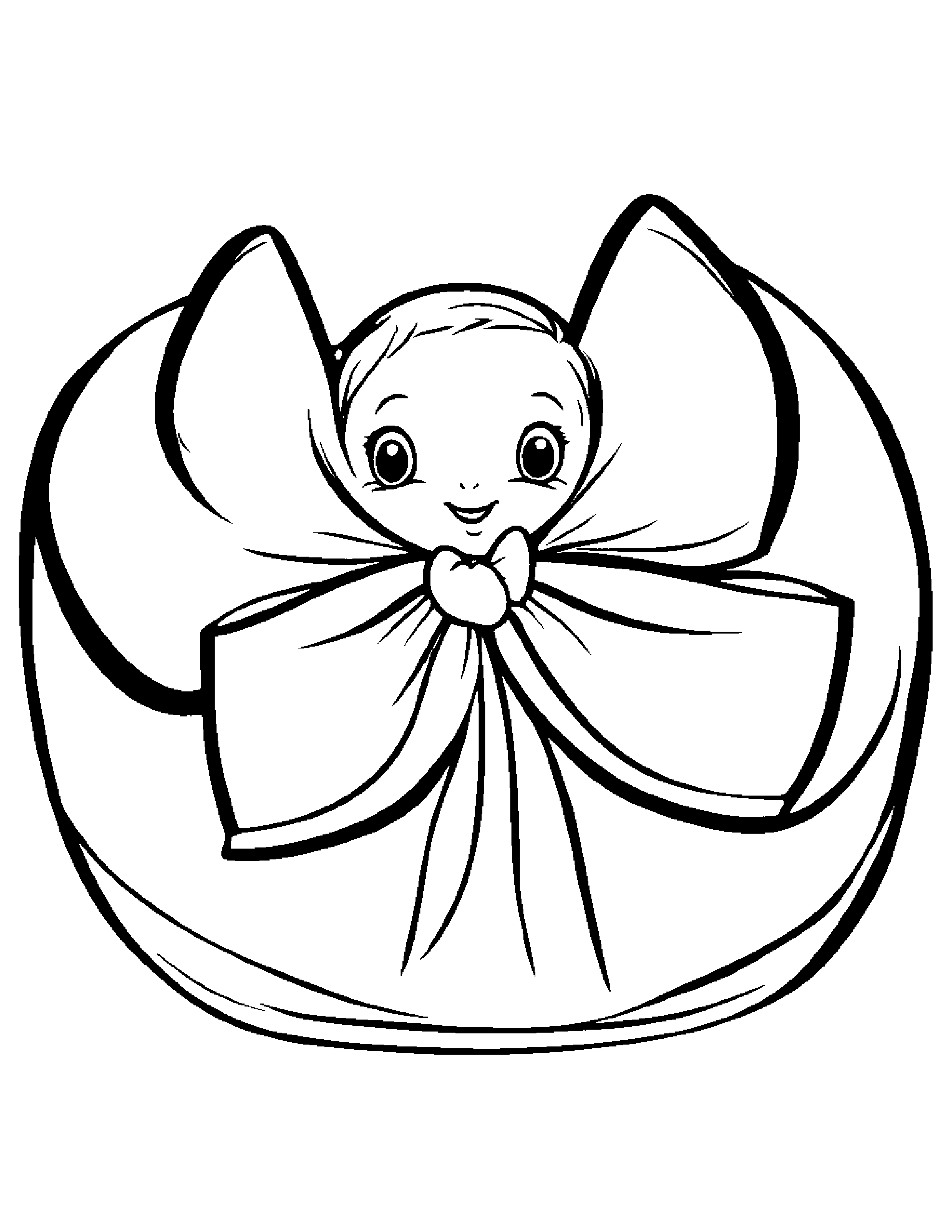 Happy Painter Palette With A Bow #2 Coloring Page (Free Printable PDF)