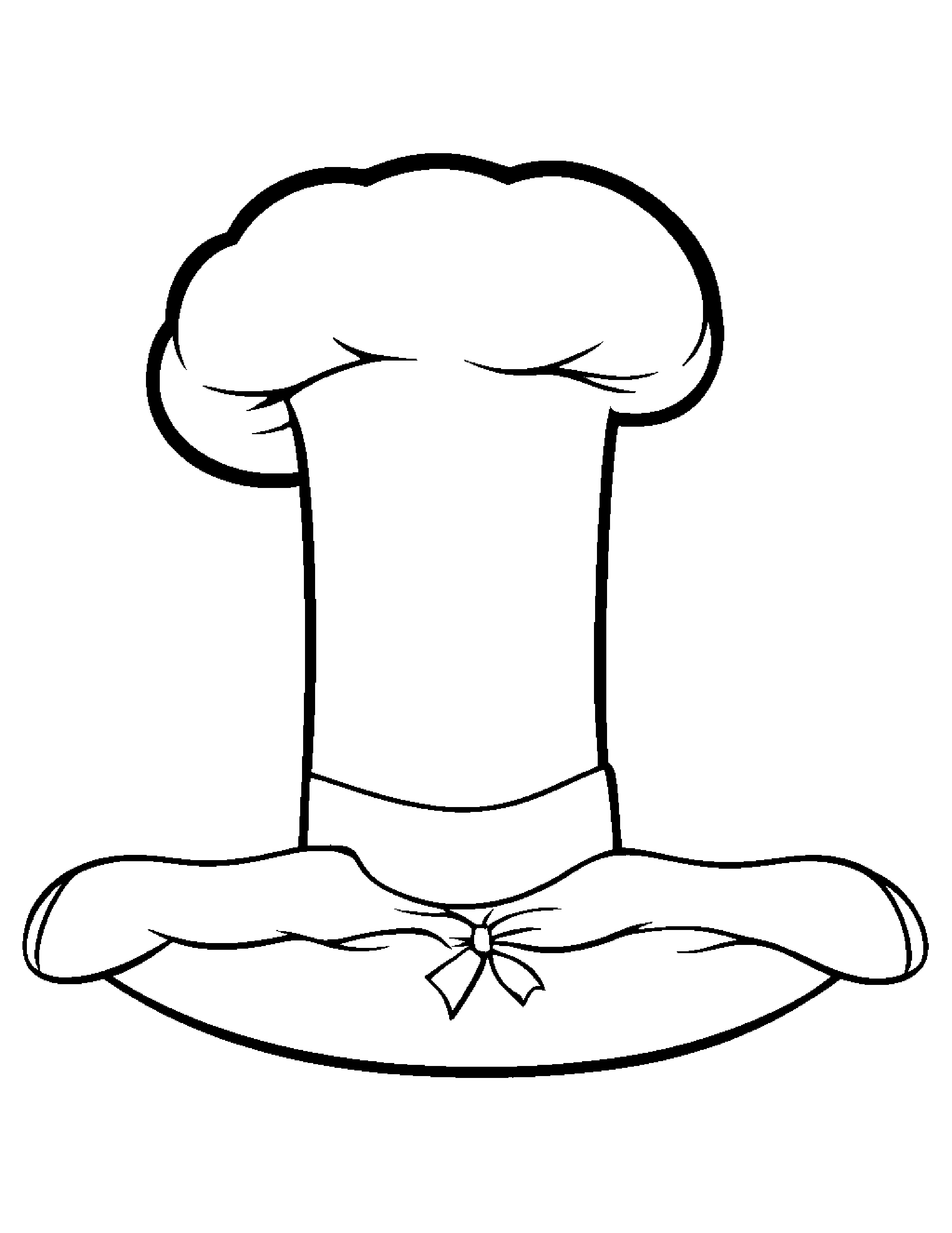 Sleepy Chef Hat With A Bow #2 Coloring Page (Free Printable PDF)