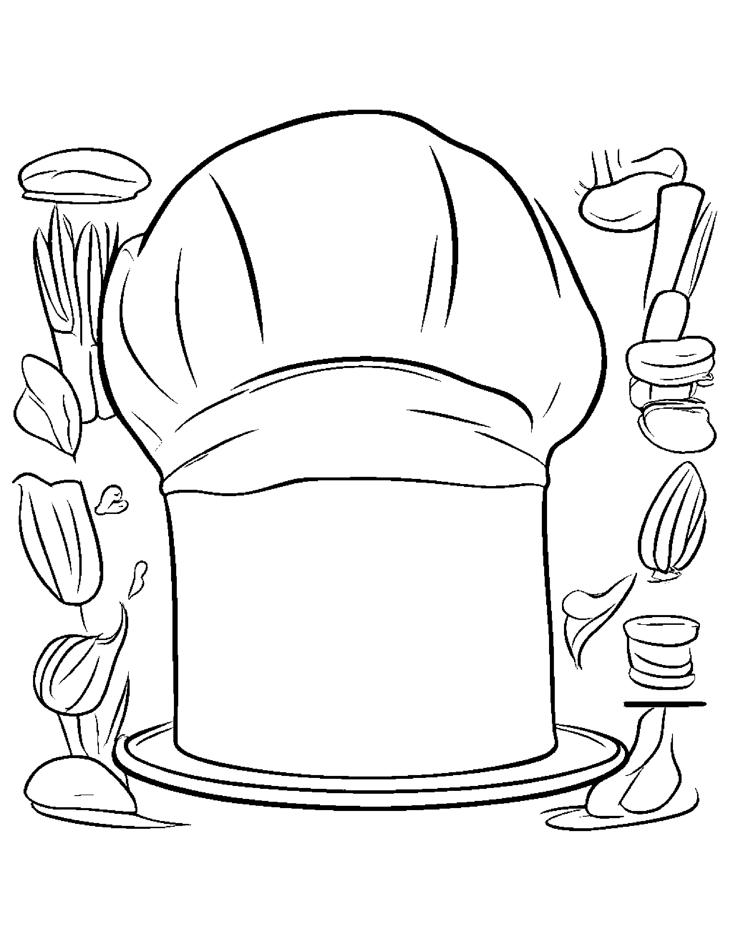 Chef Hat #2 Coloring Page (Free Printable PDF)