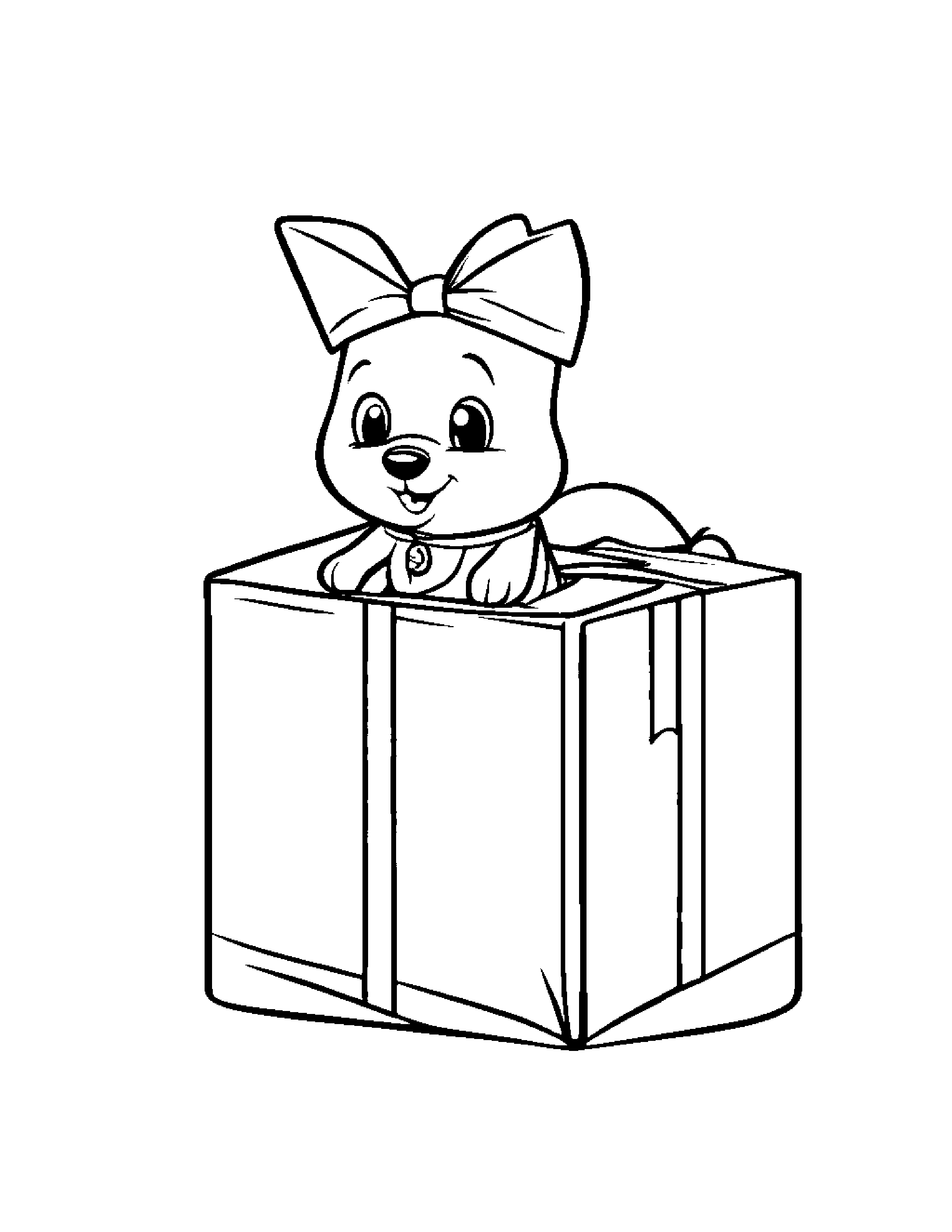 Mail Carrier Bag With A Bow #2 Coloring Page (Free Printable PDF)