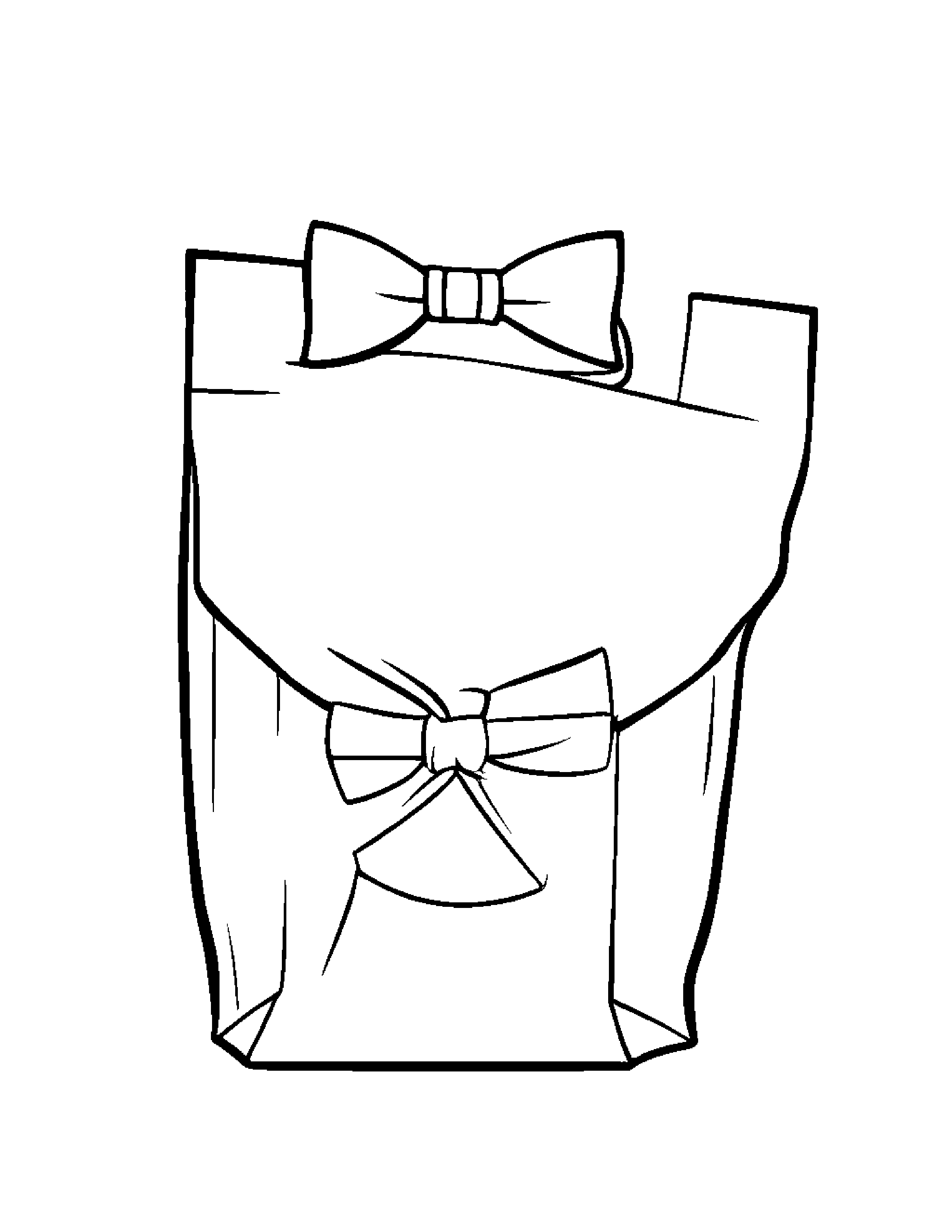 Mail Carrier Bag With A Bow #3 Coloring Page (Free Printable PDF)
