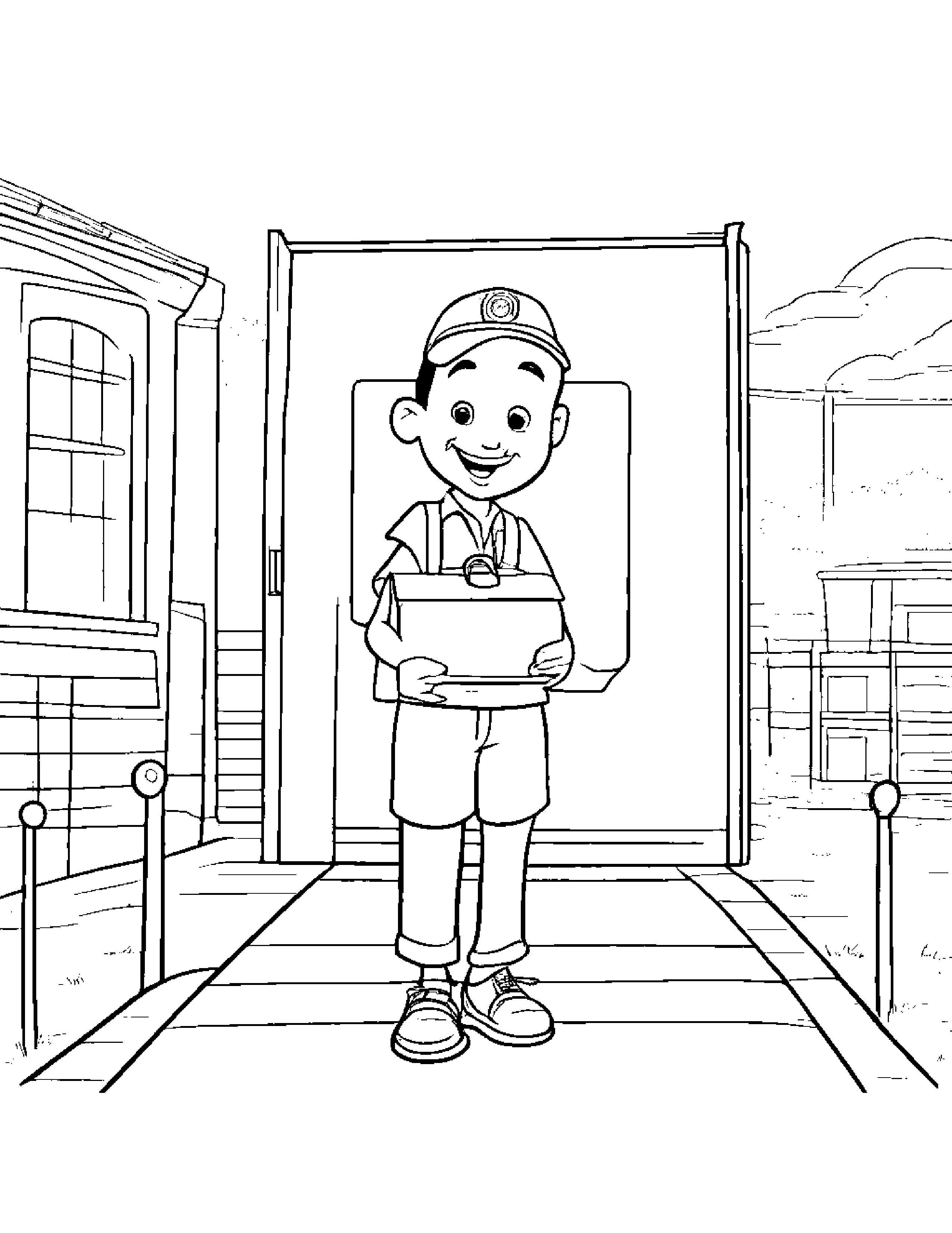 Mail Carrier Bag Coloring Page (Free Printable PDF)